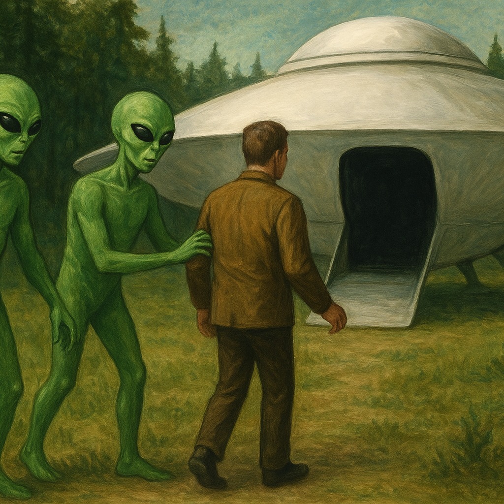 In May 1978, Polish farmer Jan Wolski reported being abducted by two "short, green-faced humanoid entities" in the village of Emilcin while driving a horse-drawn cart. The alien beings jumped onto his cart, sat beside him, and spoke in a strange language.
Jan Wolski drove with the aliens for a while, who then took him aboard a hovering white UFO craft via an elevator-like platform in a clearing. These aliens also had dark, slanted eyes and prominent cheekbones.
The UFO craft was a white, bus-sized craft that hovered above the ground, producing a humming sound from four drill-like protrusions.
Inside the UFO craft, he was instructed to undress and was scanned with a strange device and witnessed paralyzed crows. After the examination, Jan Wolski was allowed to redress and was taken back to the clearing where he was found.
#janwolski #alienabduction #emilcin #poland #aliens #aliensarereal #arealiensreal #ufo #uap #ufosighting #uapsighting #ufology #greenalien #exosolariaunion