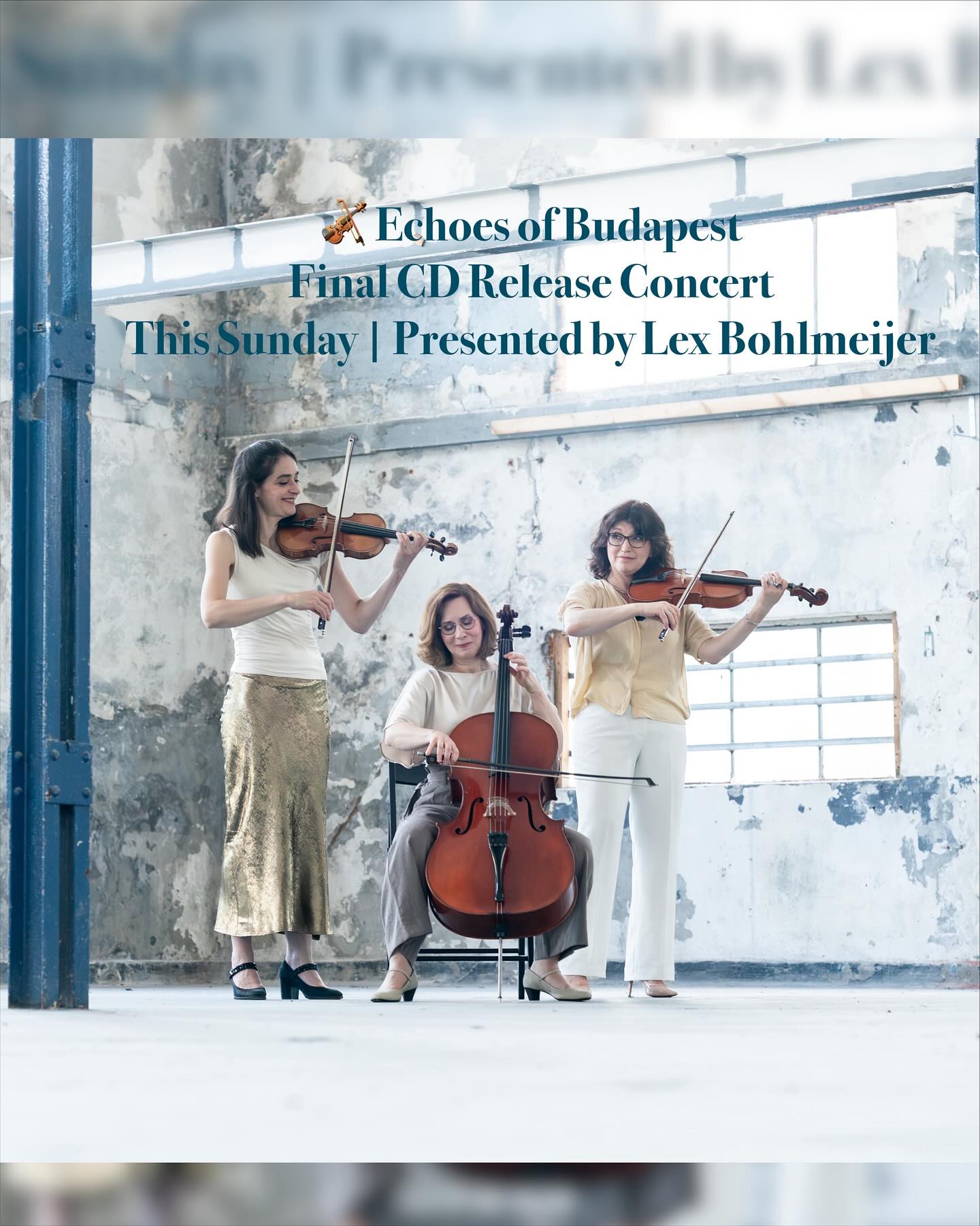 đ» đ
đąđ§đđ„ đđ đđđ„đđđŹđ đđšđ§đđđ«đ đđĄđąđŹ đđźđ§đđđČ!
Join us for the final presentation of our new album đđ€đ©đ°đŠđŽ đ°đ§ đđ¶đ„đąđ±đŠđŽđ” - đ đ©đ°đźđąđšđŠ đ”đ° đ”đ©đłđŠđŠ đ§đłđȘđŠđŻđ„đŽ with music by đĂĄđ„ đđđ«đŠđđ§đ§, đđšđ„đĂĄđ§ đđłĂ©đ€đđ„đČ, and đĂ©đłđ đ
đ«đąđ. Three remarkable musicians who met in 1920s Budapest â includes two world premieres.
đ Presented by đđđ± đđšđĄđ„đŠđđąđŁđđ«
đ· Borrel + CD signing after the concert
đ @uilenburgersjoel đđŠđŹđđđ«đđđŠ
đ Tickets via link in bio
@cobrarecords_official
đž @deschaapjesfabriek
#echoesofbudapest #thehaguestringtrio #stringtrio #stringduo #chambermusic #cdrelease #amsterdamevents