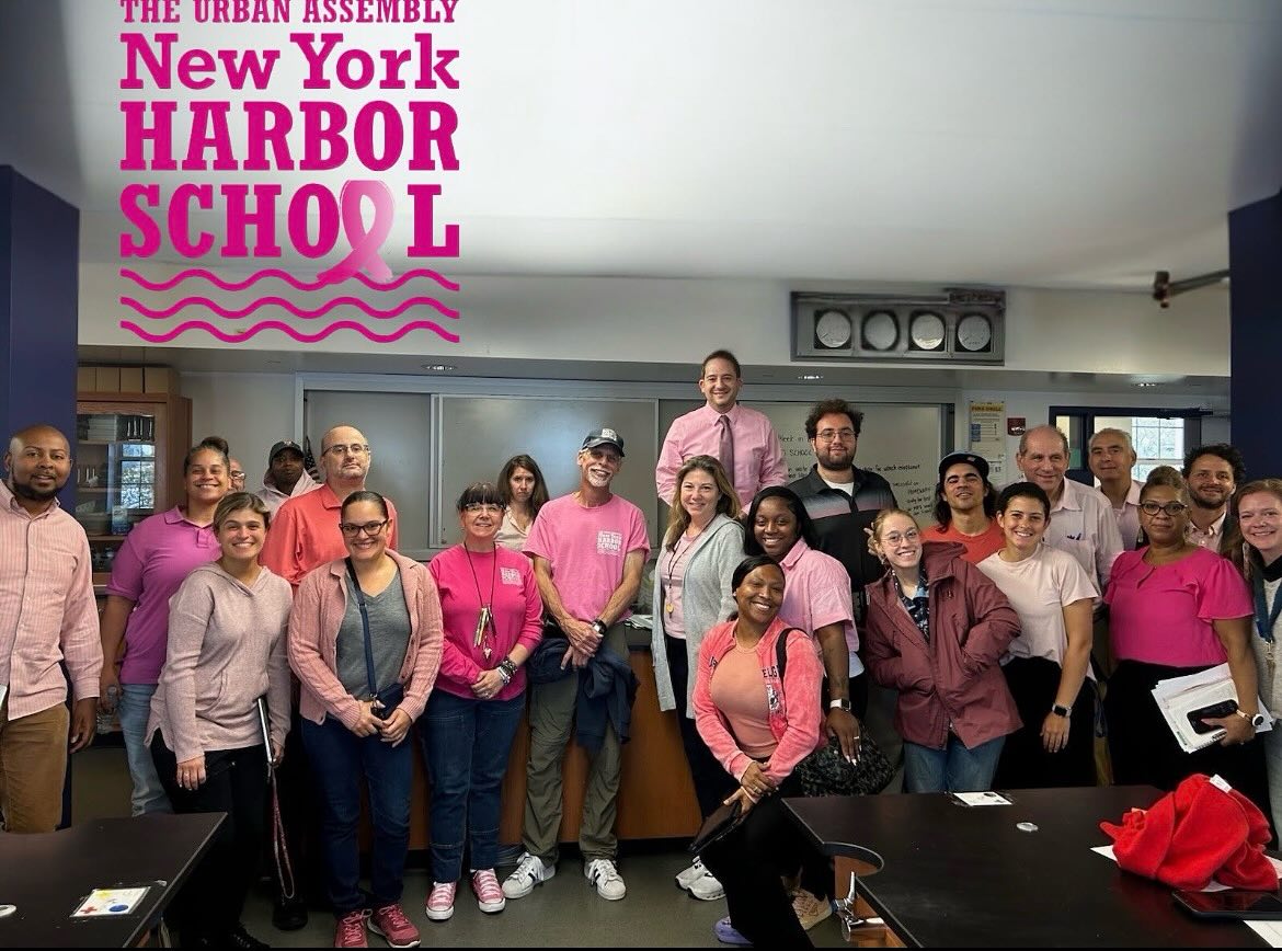 Harbor School Staff supports Breast Cancer Awareness. #thinkPINK #PINKtober #togetherwefight #HopeStrengthLove
