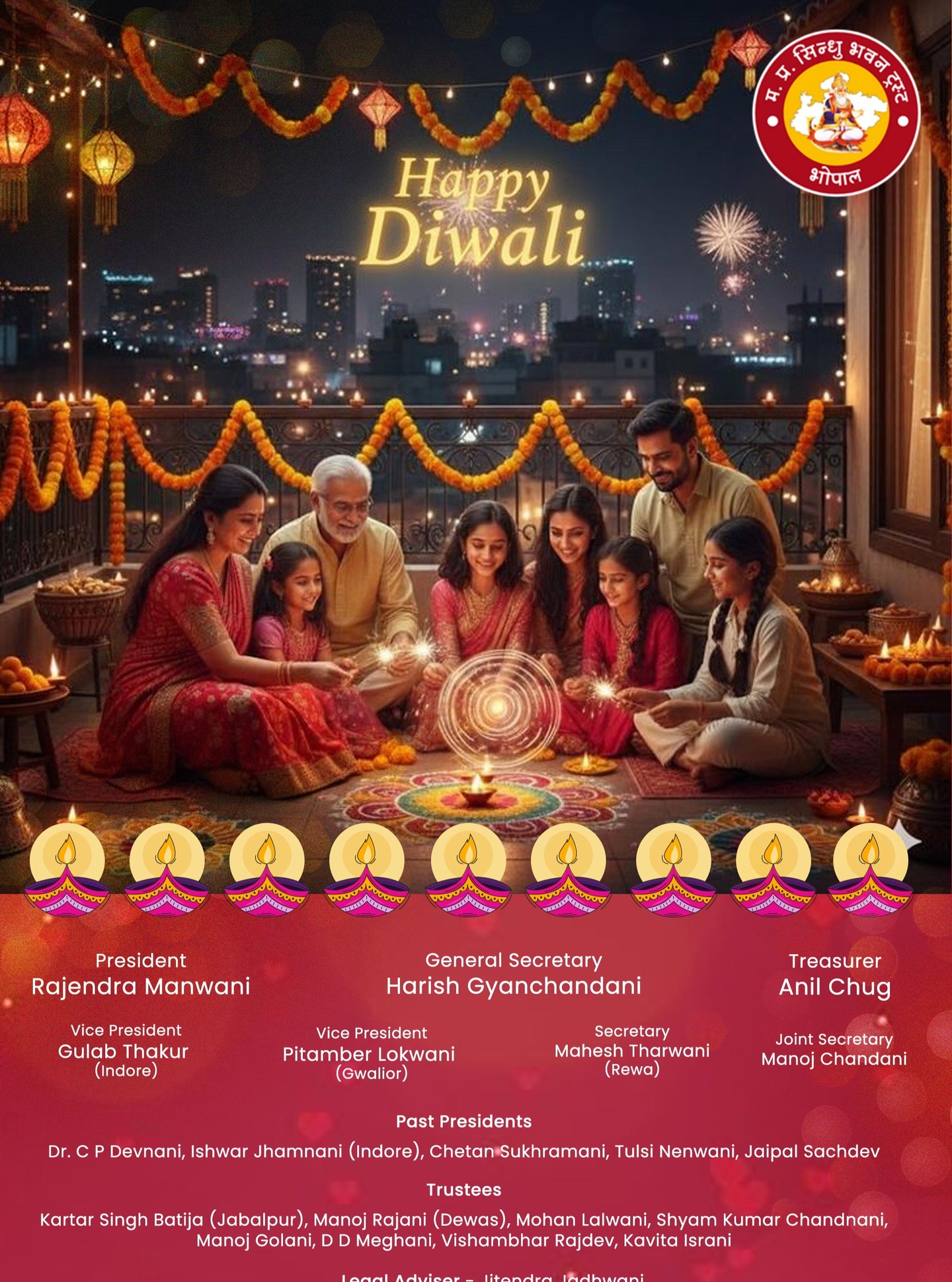 🌟✨ MP Sindhu Bhawan Trust Wishes You a Joyous and Prosperous Diwali! ✨🌟
May the light of Diwali illuminate your life with happiness, peace, and success.
Let’s celebrate this beautiful festival with hearts full of gratitude and homes full of light.
Wishing you and your loved ones a safe, bright, and blessed Diwali!
#MPSindhuBhawanTrust #HappyDiwali2025 #FestivalOfLights #DiwaliGreetings