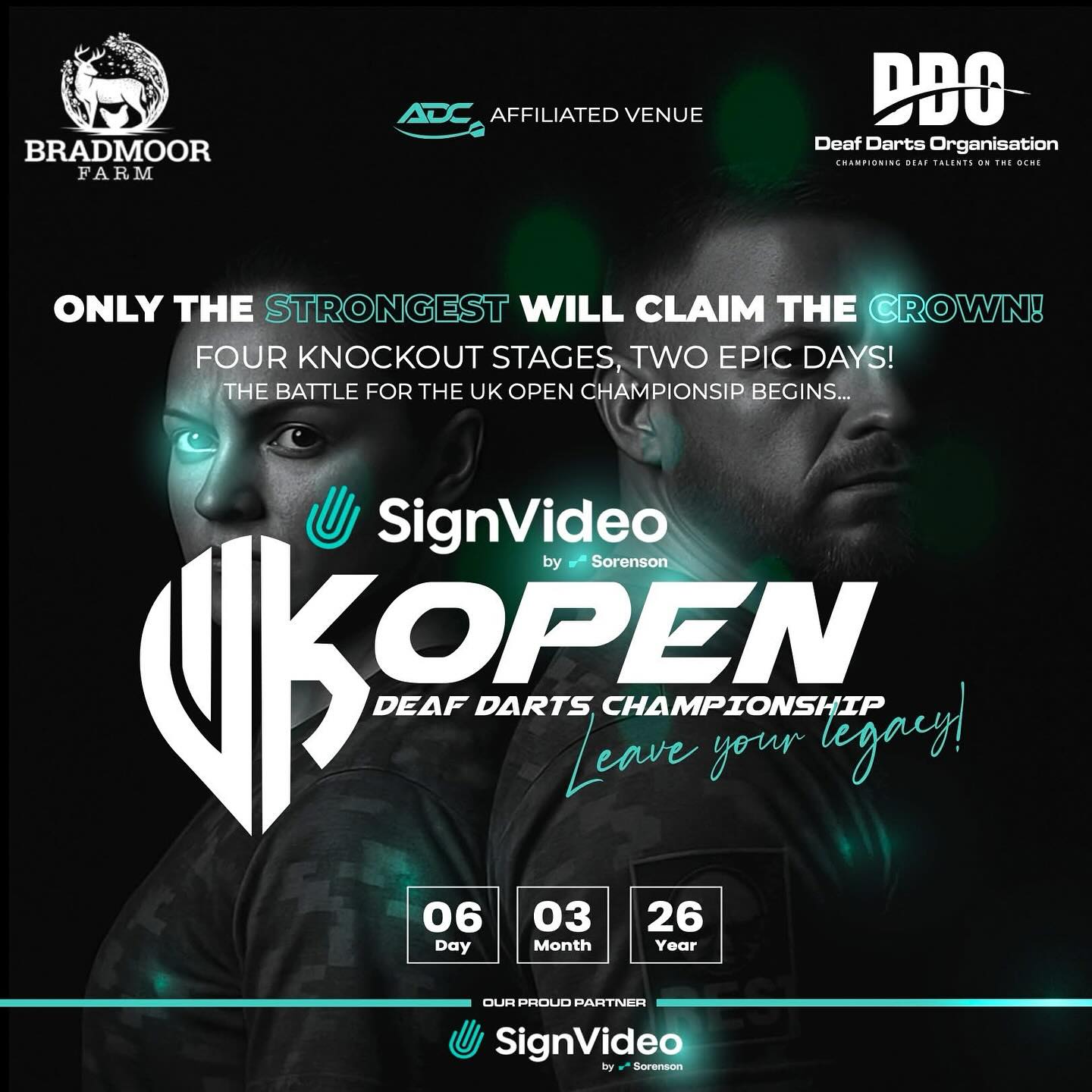 🎯 Deaf Darts Takes Centre Stage at Bradmoor Farm 2026! 🎯
The iconic Bradmoor Farm will host the SignVideo by Sorenson UK Open Deaf Darts Championship on 6–7 March 2026! 🏆
💰 Prize Pool: £4,800 (subject to change depending on player numbers)
Get ready — there’s serious money to be won and history to be made!
But that’s not all… 👀
Don’t forget to grab your fan ticket for the Grand Slam of Darts on 3-4 July 2026 — tickets are only £5.00! 🎟
💥 Grand Slam Prize Pool: £1,600!
Join us, cheer on the players, and experience Deaf darts like never before — live, loud, and history in the making!
👉 Visit www.deafdarts.org → Tournaments to enter or buy your fan ticket now.
#DeafDarts #DDOxSignVideo #UKOpen2026 #GrandSlam2026 #BradmoorFarm #DeafSport #BSL #AccessibilityInSport #Darts