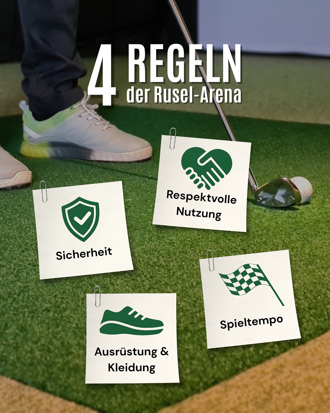 Für ein harmonisches Spiel in der Rusel Arena!🏌️
