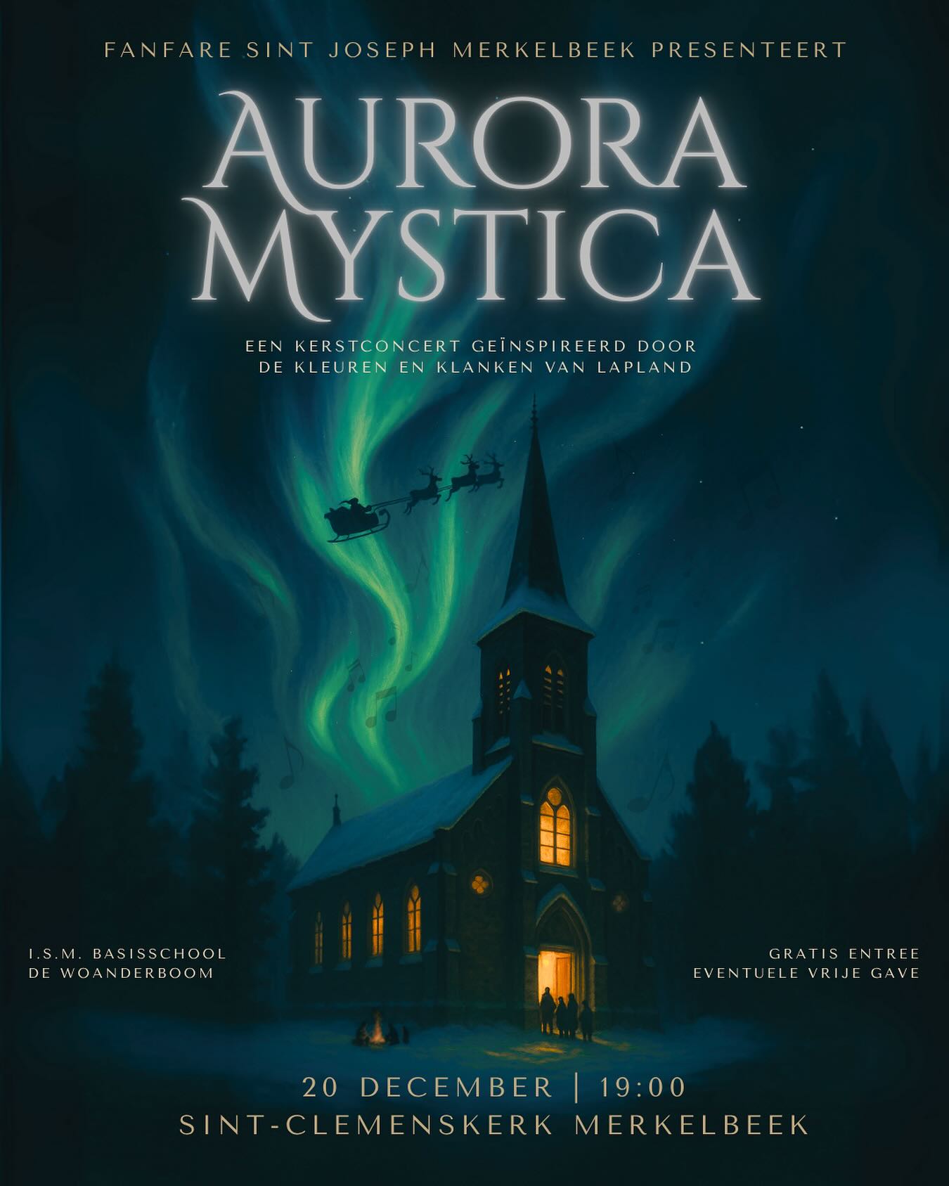 โจ Over precies 2 maandenโฆ โจ
Fanfare Sint Joseph Merkelbeek presenteert Aurora Mystica: Een betoverend kerstconcert geรฏnspireerd door de kleuren en klanken van Lapland ๐ซ๐ฎโ๏ธ
Laat je meenemen naar het hoge noorden door een muzikale combinatie van sfeervolle kerstklassiekers en indrukwekkend symfonische werken!
Samen met Basisschool De Woanderboom brengen we een avond vol sfeer, licht en klank in de Sint-Clemenskerk!
Trek iets warms aan en neem gerust een dekentje mee, zo geniet je extra van deze magische winteravond. ๐งฃ๐ฏ๏ธ
๐
20 december | 19:00
๐ Sint-Clemenskerk Merkelbeek
๐๏ธ Gratis entree (eventuele vrije gave)