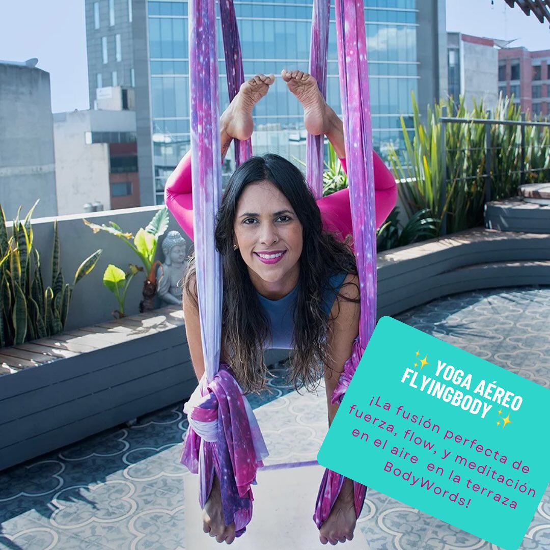 Aparta tu lugar ya sea para Martes o Miércoles a las 8 PM o algunos Sábados a las 10:30 AM porque el cupo es limitado! 🎟️ Esta temporada tendremos clases enfocadas a la acrobacia 🤸🏻♀️ y clases enfocadas a la relajación 💆🏻♀️ con nuevas posturas y nuevas formas de darle un descansito a la mente! 🧠 Por acá los espero! Photo: @amnerisgranados 🧘🏻♀️✨#aeroyoga #aerialyoga #aerialyogalove #hammockyoga #flyingbody #bodywords #wellnessthroughmovement