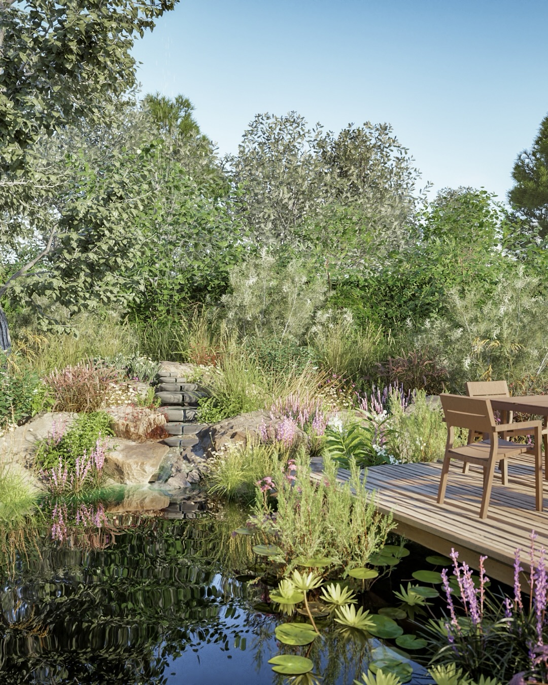This pond is part of a wider Arts & Crafts garden we’ve been working on in Sussex. The client already had A LOT of existing materials on site and was keen to reuse them, so we’ve incorporated their Arts & Crafts water feature into the pond.
We’ll be re-digging the pond to improve water quality and plant life, adding a deck with an outdoor kitchen/bar, and layering planting from gravel garden species on the higher mound to marginal aquatic plants along the pond’s shelf. We already have some beautiful existing trees around the pond including a lovely mature Weeping Willow.
Swipe through to see photos of how the pond is at the moment, and can you spot the dog?!
⸻
ABOUT: Joe Perkins Design is a multi-award-winning landscape design consultancy, creating innovative outdoor spaces that celebrate the environment, wildlife, and biodiversity. Working across the UK and internationally, we partner with clients who share our passion for sustainable and visionary design. Discover more about our work at: www.joeperkinsdesign.com