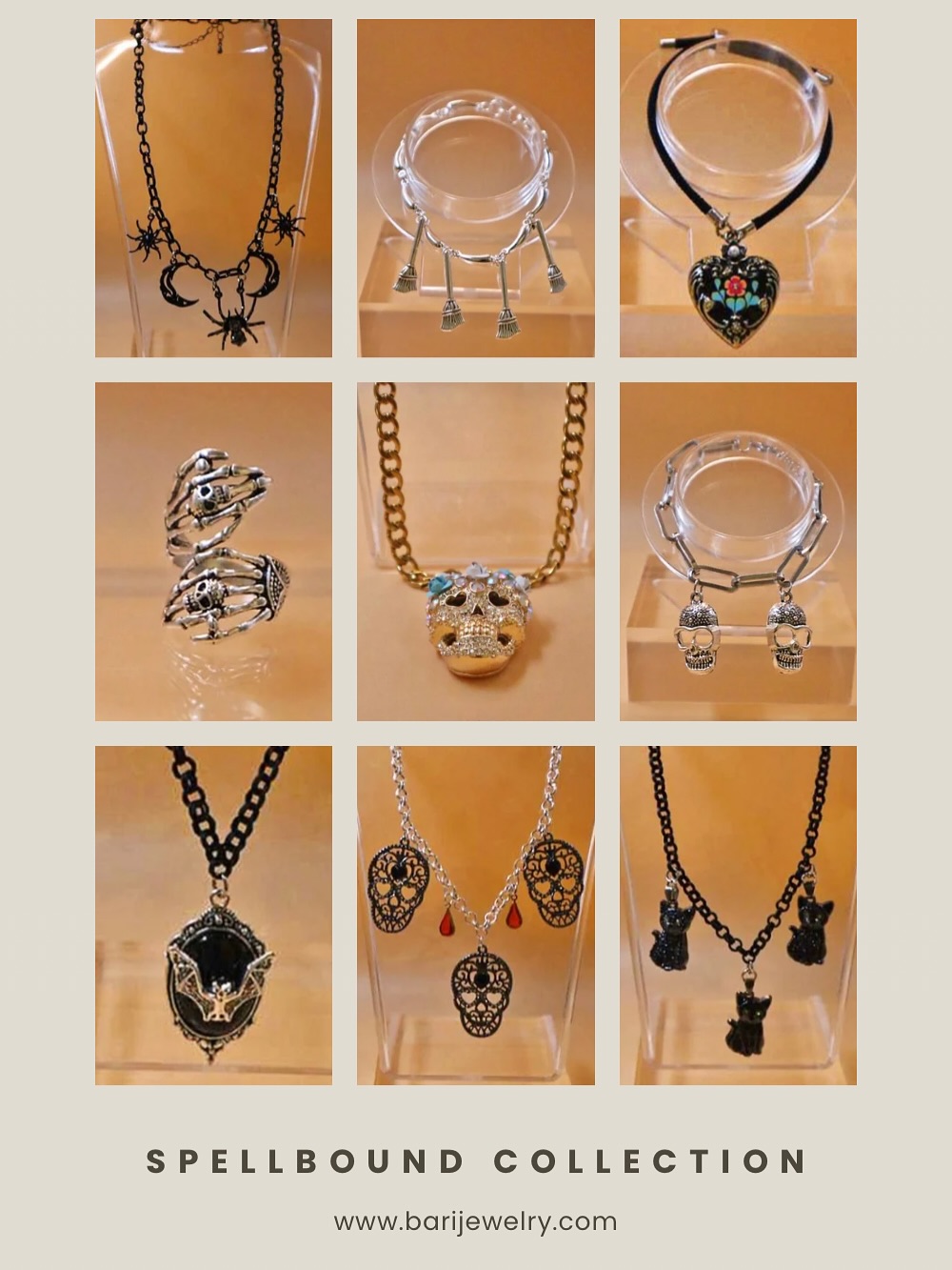 Spellbound collection 🥀 Handcrafted beauty meets Halloween mystery and Día de los Muertos spirit. ✨
You won’t find anything more unique this season 🖤🎃
shop the Collection before it vanishes. 👻
Stay connected for new drops and exclusive launches:
IG: @_barijewelry
FB: barijewelryfb
TikTok:_barijewelry
#SpellboundCollection #BariJewelry
#LimitedEditionJewelry #SeasonalCollection #HandcraftedJewelry #HalloweenJewelry #DiaDeLosMuertos #DayOfTheDead
#StatementJewelry #UniqueDesigns #JewelryLover #FallStyle #AutumnVibes #MysticalJewelry #SpookySeasonStyle #ArtisanJewelry #JewelryAddict #OneOfAKindJewelry #EtherealVibes
#HalloweenAesthetic #Jewelrylnspo #JewelryObsessed #LuxuryHandmade #FallCollection #GothicGlam #dayofthedeadjewelry #skullsjewelry