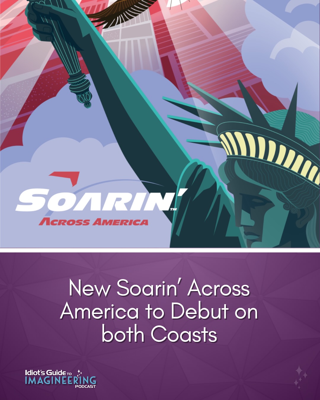 Get ready to soar across the U.S. on an all-new airborne adventure, Soarin’ Across America, debuting Summer 2026 at both Disneyland Resort and Walt Disney World Resort, just in time for America’s 250th birthday celebration. 🩵❤️🤍
From sea to shining sea, this reimagined journey celebrates the beauty, spirit, and wonder of America’s landscapes and landmarks, brought to life with the sights, scents, and sounds that make Soarin’ an unforgettable favorite.
#SoarinAcrossAmerica #DisneyParks #Disneyland #WaltDisneyWorld #DisneyImagineering #America250