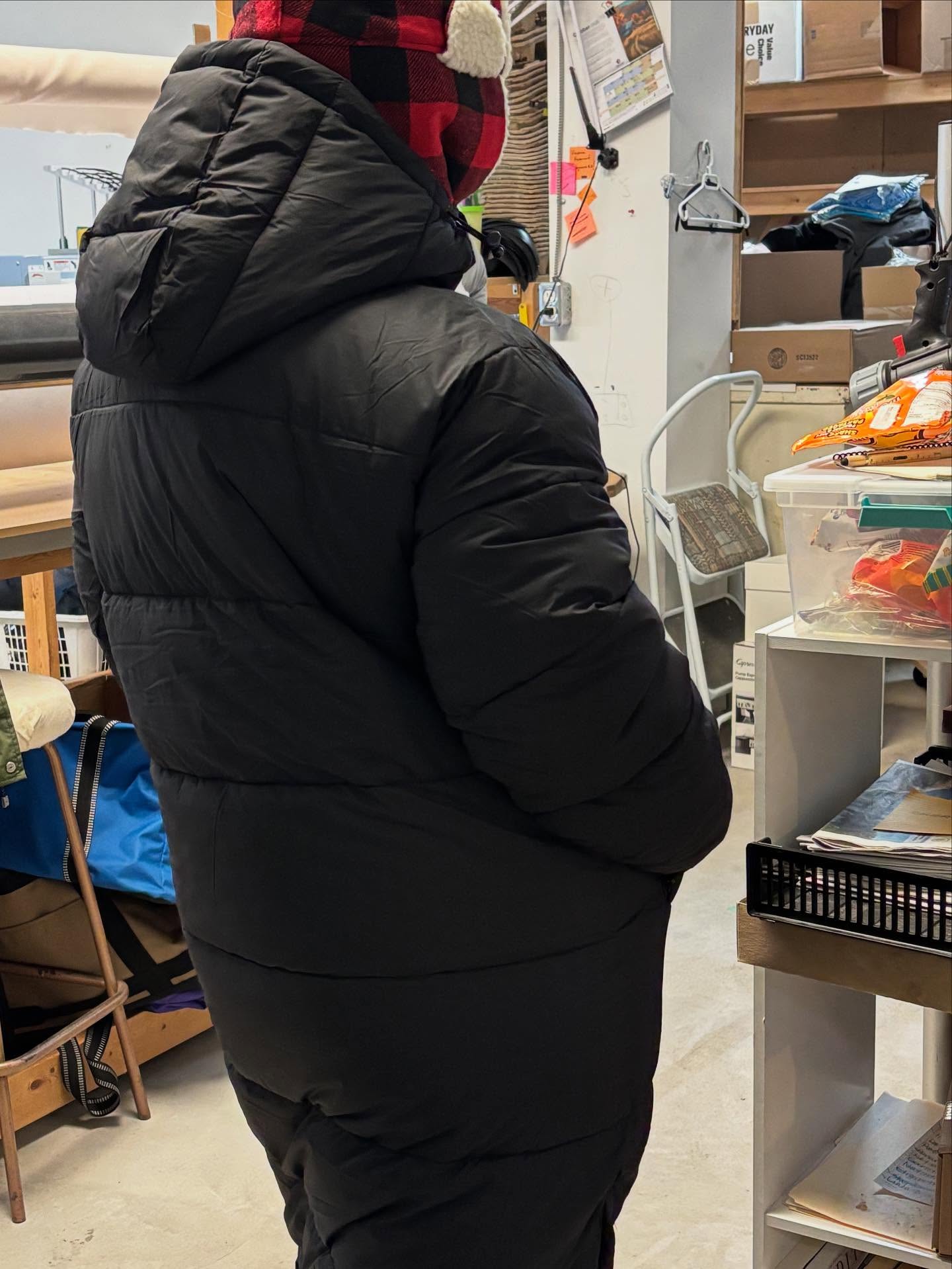 Are you one of those people who is cold all the time??? We have the coat for you! Wear it to the hockey arena, yard duty and dog walking. Thank you Pam for modelling this maxi-puffer coat. Love the Uncle Buck hat!