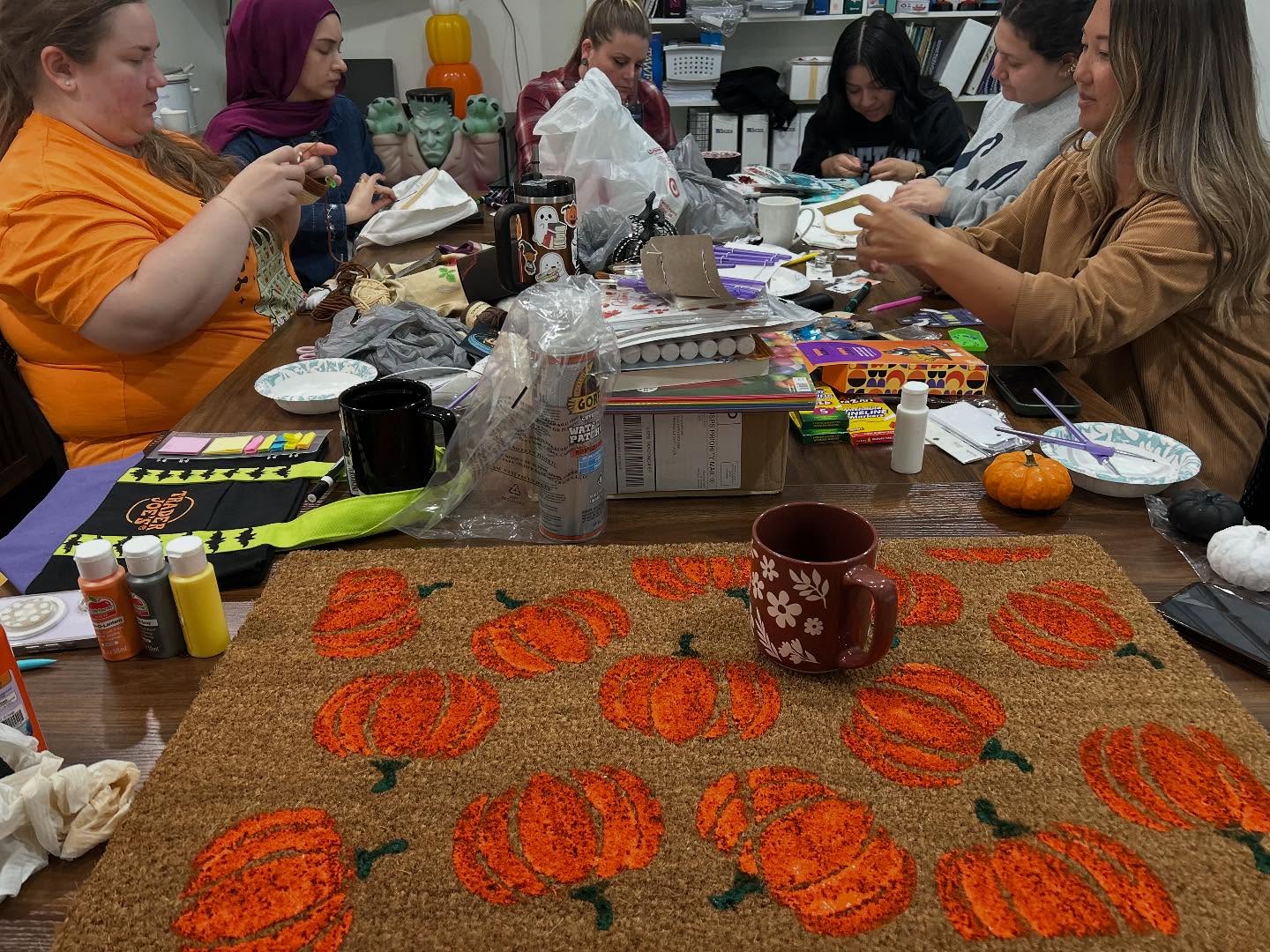 We had such a fun time with craft night! Everyone picked their craft (painting, embroidery, etc.) and enjoyed dinner and an amazing s’mores board! Thank you to Amy and Careen who put this all together! We had a great time! 🎃 👻 🍂