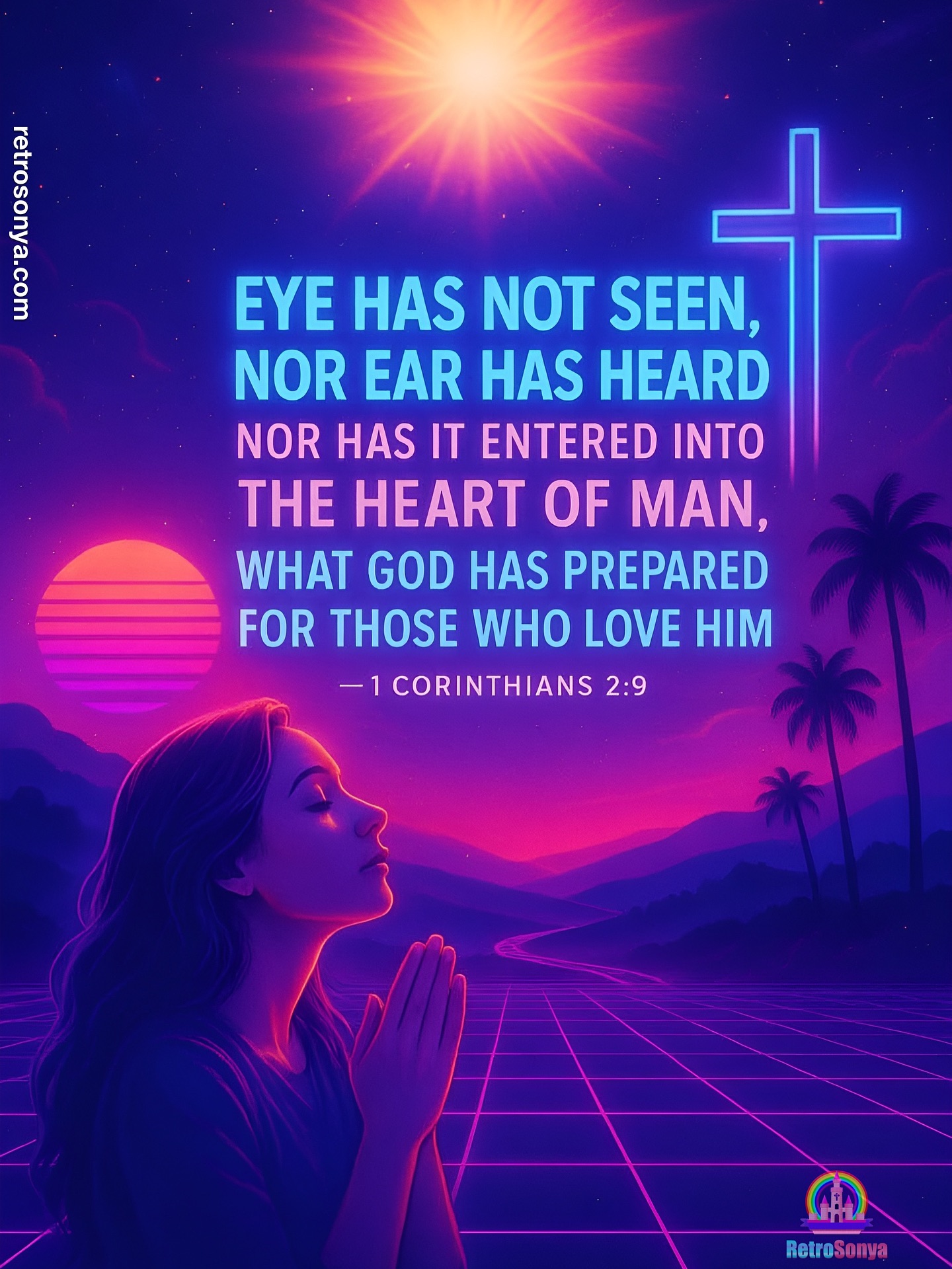 I don’t know why people choose to reject God — thinking this world has something better to offer. There’s nothing here that can compare to what He has prepared. ✨
Before I even turned 18, I had already realized the emptiness of this world and everything it offered.
Now my cup overflows — filled with His Spirit, His blessings, His peace. I’m blessed beyond what words can describe.
💜 “Eye has not seen, nor ear heard, nor has it entered into the heart of man, what God has prepared for those who love Him.”
— 1 Corinthians 2:9
Aww man… that one always gets me. 🥹
#SynthwaveFaith #OverflowingWithGrace #EternalPromise #AcceptedInTheBeloved