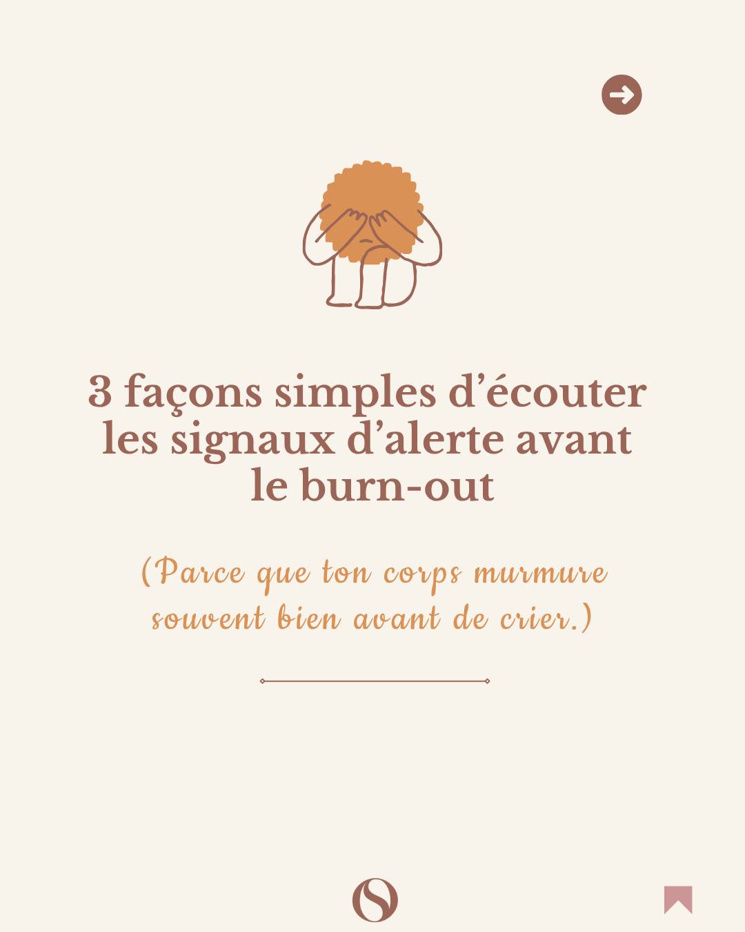 𝐓𝐮 𝐧’𝐚𝐬 𝐩𝐚𝐬 𝐛𝐞𝐬𝐨𝐢𝐧 𝐝’𝐚𝐭𝐭𝐞𝐧𝐝𝐫𝐞 𝐥𝐞 𝐦𝐮𝐫 𝐩𝐨𝐮𝐫 𝐫𝐞́𝐚𝐠𝐢𝐫. 𝐋𝐞 𝐛𝐮𝐫𝐧-𝐨𝐮𝐭, 𝐜𝐞 𝐧’𝐞𝐬𝐭 𝐩𝐚𝐬 𝐣𝐮𝐬𝐭𝐞 𝐝𝐞 𝐥𝐚 𝐟𝐚𝐭𝐢𝐠𝐮𝐞. 𝐂’𝐞𝐬𝐭 𝐭𝐨𝐧 𝐜𝐨𝐫𝐩𝐬 𝐪𝐮𝐢 𝐞𝐬𝐬𝐚𝐢𝐞 𝐝𝐞 𝐭𝐞 𝐝𝐢𝐫𝐞, 𝐝𝐞𝐩𝐮𝐢𝐬 𝐮𝐧 𝐦𝐨𝐦𝐞𝐧𝐭 𝐝𝐞́𝐣𝐚̀, 𝐪𝐮’𝐢𝐥 𝐞𝐬𝐭 𝐚̀ 𝐛𝐨𝐮𝐭.
Avant le crash, il y a des signes :
une fatigue qui ne passe pas, des nuits agitées, une boule au ventre le lundi matin, ou ce petit “je n’ai plus envie de rien” qui s’installe doucement.
Le plus dur, c’est qu’on s’habitue...
À la tension dans le corps.
À la tête pleine, mais vide de sens.
À l’idée qu’on doit “𝒕𝒆𝒏𝒊𝒓 𝒆𝒏𝒄𝒐𝒓𝒆 𝒖𝒏 𝒑𝒆𝒖”.
Alors aujourd’hui, fais juste un pas :
👉 Écoute ton corps avant qu’il ne crie.Il ne te trahit pas, il essaie de te protéger.
Et si tu te reconnais dans ces mots, rappelle-toi : tu n’as pas à gérer ça seul.e... alors surtout, prends soin de toi 🤎
--------------------------
🙂 Je m'appelle Olivia,
✨ Je suis Coach certifiée en Ikigaï et Transition Professionnelle
👉 Je t’accompagne dans ta (re)découverte de toi-même pour t’aider à façonner une vie perso & pro qui te ressemble
#préventionburnout #écoutedesoi #fatigueemotionnelle #santémentale #mieuxseconnaitre #bienetreautravail #epanouissementpersonnel #ikigai #transitionpro #developpementpersonnel #prendreletempsdesoi #bilandecompetences