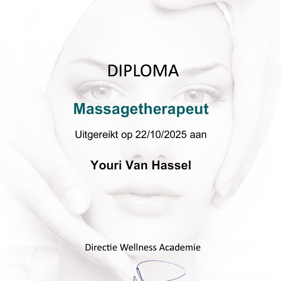 Ik heb mijn Diploma ontvangen na het examen en mag mij Massagetherapeut noemen! 😊🥳💪