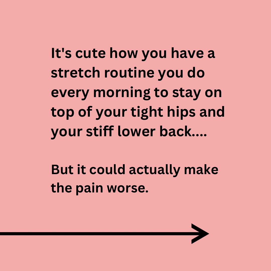 I hate to be the fun police!
Before you come at me.
Please know that the evidence around stretching is mixed-the jury is still out on whether it’s a waist of your time or not.
Personally I do stretch after every run, it’s a great way to take a moment to calm the nervous system and draw a line under my workout.
I also include stretches into workouts with my clients, because they like it and it does feel good. But it’s not a strategy for getting stronger and improving your mobility.
You can keep doing what you’re doing and telling yourself it’s “working” as long as you do it for 10 minutes every morning!
Or you can start doing the stuff that’s actually going to reduce pain, release stiffness and make you feel strong again.
✨Get on the inside track by joining The Strong Life Collective-for women like you, who want to build more strength in your shoulders,core and hips so that you can get stronger as you get older.
While learning to trust your body again to train with more intensity,joy and confidence without worrying about injury.
Comment “READY ” and I’ll send you the link to get your first 7 days FREE⬇️
#womenover50 #menopausefitness #midlifewellness #homeworkoutsforwomen #hipmobility #lowerbackpainrelief