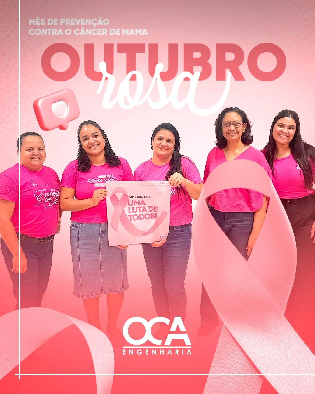 Construindo com segurança e consciência 🏗🚧
A OCA Engenharia promoveu uma DDS especial visando reforçar a importância do período do Outubro Rosa junto aos seus colaboradores e também parabenizando ao dia do Construtor Civil 👷♂️