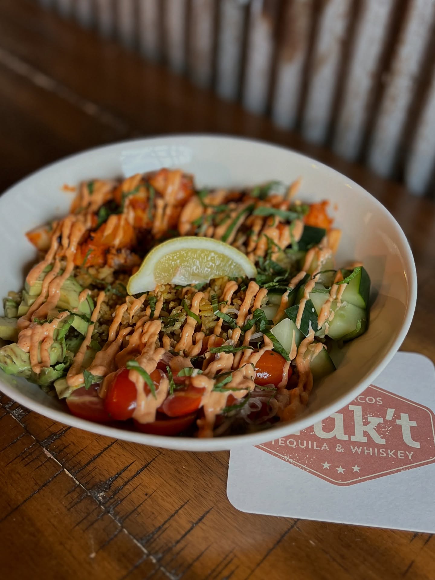 W.T.F. - weekly truk’t feature
HARISSA COD RICE BOWL - harissa marinated cod, diced cucumbers, avocado, pickled tomatoes and shallots, harissa aioli, mint, inspired by the bold flavors of North Africa.
Available through 10/26.