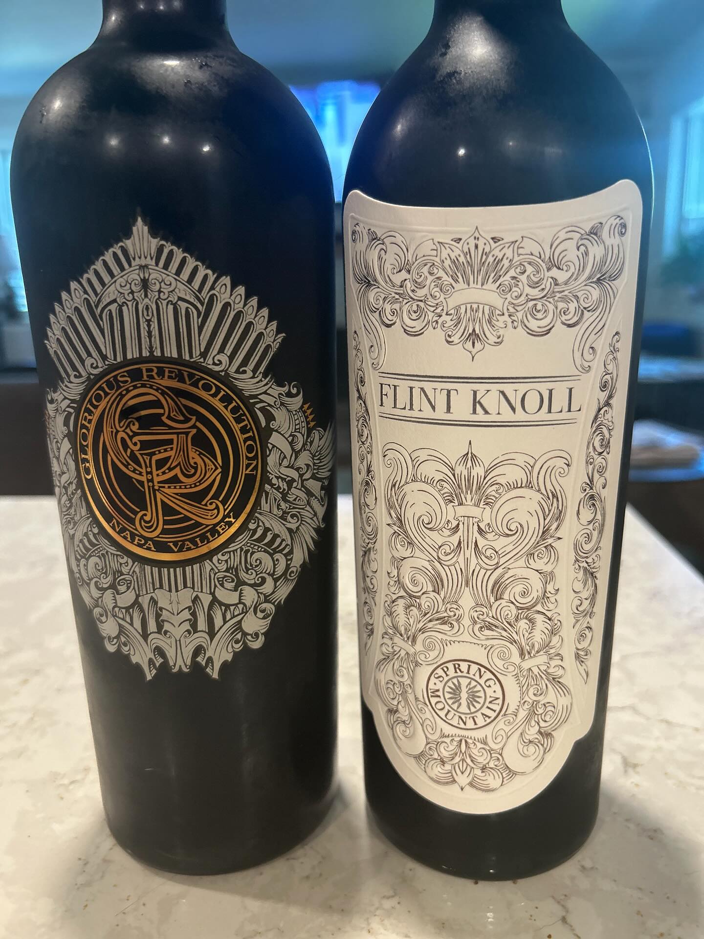 The winemaker for Glorious Revolution is Thomas River Brown. He also crafts wine for other high-end Napa Valley wineries. Flint Knoll’s winemaker is Philippe Melka. Philippe Melka was born, educated and trained in Bordeaux. Both excellent wines with Spring Mountain and Diamond Mountain grapes.