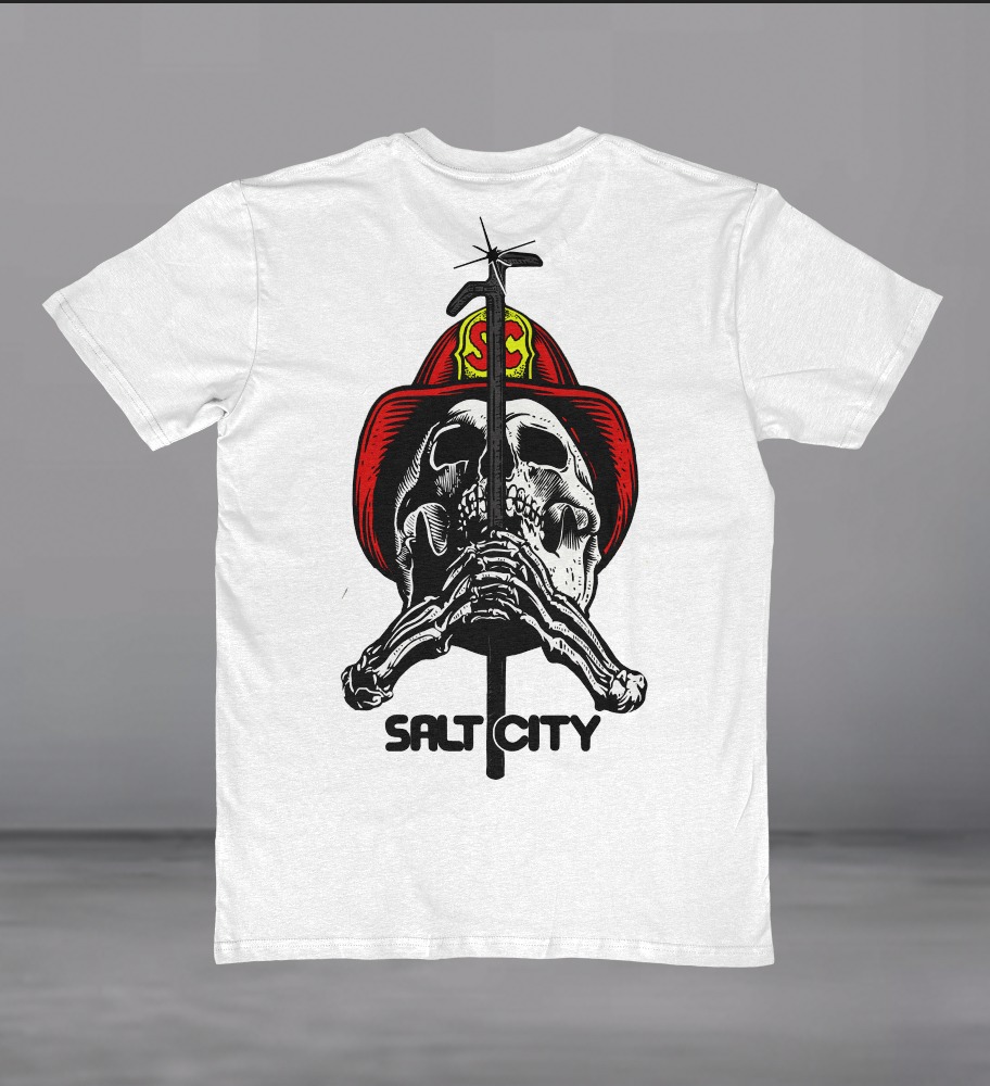Keep the memories alive with our Salt City Homage Tee. Available now for just $25! Don’t miss out! Get yours today: https://wix.to/gtLWeND #SaltCity #ghettofireman #skateordie #bonesbrigade