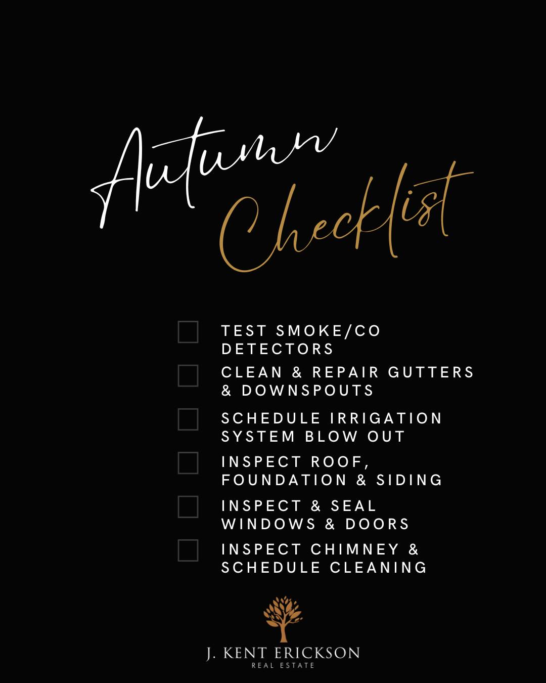 🍁🍂🎃The Treasure Valley weather can be tough on homes, but a little preparation goes a long way. 🍂✅
Knock out these Autumn Prep items before winter and stay one step ahead!
Need a pro? We have trusted referrals—just message us below!
👇
#WinterHomePrep #BoiseHomes #TreasureValley #HomeMaintenance #ColdWeatherReady #RealEstateTips 🍂🍁🎃🧡
Oh, by the way… if you know of someone who would appreciate the level of service I provide, please call me with their name and contact information.