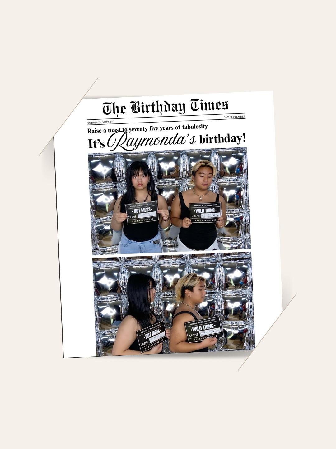 Still catching up on my event posts 😆 our last one from September 👉🏼say hello to our News Headline Template::
The Birthday times 📰 The Wedding times
🗞️ Whether you’re planning a wedding, corporate event, birthday party, or holiday celebration, our photo booth setup brings the perfect mix of fun, style, and instant memories. ✨
✅ Customizable Templates
✅ Unlimited Prints & Digital Copies
✅ Instant Sharing via text
✅ Online gallery
✅ On-Site Attendant
Let your guests strike a pose, laugh out loud, and take home a keepsake they’ll never forget! 💃🕺
📆 Now booking Photo Booth rentals in Montreal & surrounding areas!
📩 DM us your event date and we’ll confirm availability 😘