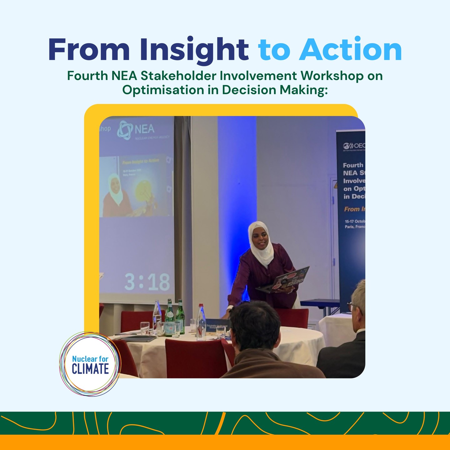 🌍 Last week, Nuclear for Climate was proud to take part in the Fourth NEA Stakeholder Involvement Workshop on Optimisation in Decision Making: From Insight to Action.
Two of our members contributed by leading case study sessions during this international event that brought together experts, regulators, NGOs, civil society and academia to explore how to make nuclear decisions more inclusive, transparent and sustainable.
💬 Our contributions:
“Bringing Nuclear into the Climate Conversation: Stakeholder Engagement at COPs and Beyond” – presented by Jadwiga NAJDER
“Strategic Influencing Approaches for Stakeholders in Nuclear Energy Transition” – presented by Safa Abdo, Ph.D.
Through their workshops, they highlighted how meaningful stakeholder engagement is essential to bridge climate ambition and nuclear action – from international climate negotiations to national energy strategies.
🤝 This 4th edition of the NEA SIWS continues to build on a shared goal: optimise decision-making in the nuclear sector by fostering trust, dialogue and collaboration across all stakeholders.
Thank you to the OECD Nuclear Energy Agency for hosting this important space for collective progress.
#NuclearForClimate I #NuclearEnergy I #StakeholderEngagement I #NEA I #DecisionMaking I #ClimateAction I #EnergyTransition I #COP30 #Sustainability I #Dialogue I #Trust I #NuclearCommunity I #NetZero I #ClimateSolutions