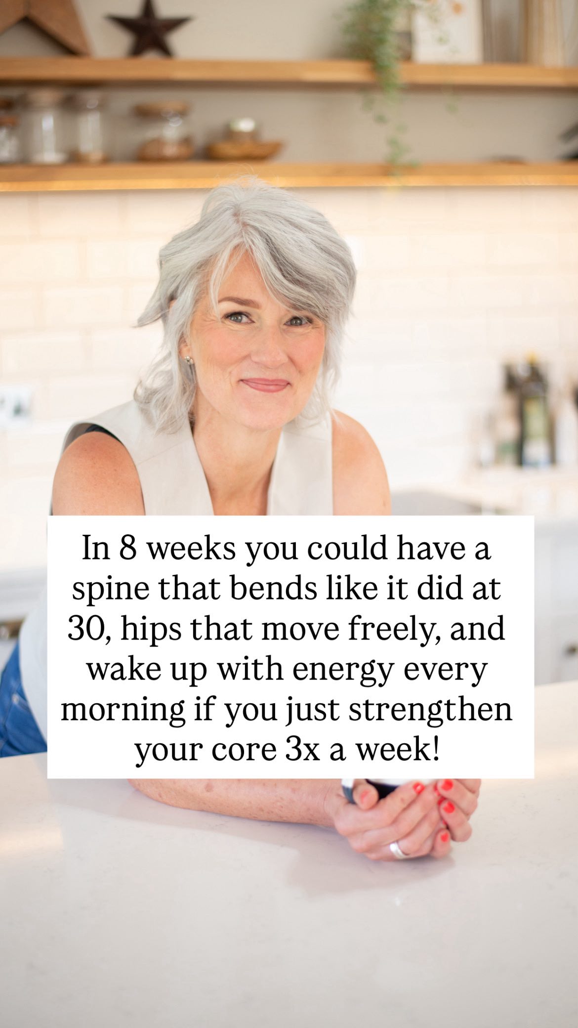 It’s 2025 and the women who plan to stay active for life don’t just work out!
Because you can have it all, but only if you stop trying to do it all.
You lift. You run. You push hard and you love being active. But when core strength and mobility becomes an afterthought….. strength turns into tension and your efforts turn into exhaustion.
Your hips hurt,your lower back feels stiff, and your posture could do with a bit of a boost.
This is where slow deep Pilates workouts that you can do at home comes in.
Get on your mat 3x week in under 30 minutes and feel the difference in just a few sessions.
Imagine in 8-weeks you could:
✨Have more mobility to support your strength
✨Move with ease and less stiffness
✨A core that feels strong- because it feels amazing to feel good in your body again, and that it can support you for years to come!
You can keep doing random workouts and stretches or doing the same old workouts you’ve been doing for years….. and you can keep hoping for a different result.
Or you can join me inside The Strong Life Collective 💪🏻
✨Get on the inside track by joining The Strong Life Collective-for women like you, who want to build more strength in your shoulders,core and hips so that you can get stronger as you get older.
While learning to trust your body again to train with more intensity,joy and confidence without worrying about injury.
Comment “READY ” and I’ll send you the link to get your first 7 days FREE⬇️
#womenover50 #menopausefitness #midlifewomen #homeworkoutsforwomen #pilatesonline #activeaging #lowerbackpainrelief #hipmobility
