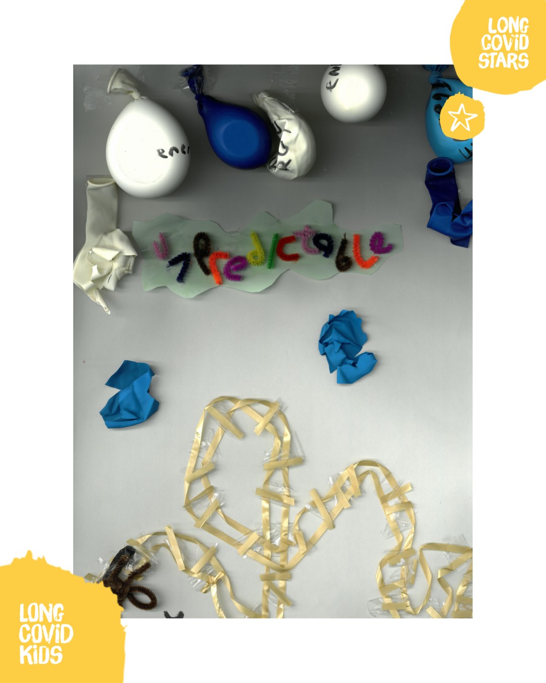 #LongCovidStars
🌟✨ From the artist: Jay Jaitly Mcdonald
‘I have had Long Covid for 3 years. Every time I feel better I get worse again. I wanted to do a roller coaster to show how Long Covid symptoms go up and down all the time and keep changing.
I used balloons to show how my energy levels are low before I even start to do anything and my energy is depleted very quickly. I liked doing this art to show people how much Long Covid has changed my life.’
#LongCovid #LongCovidKids