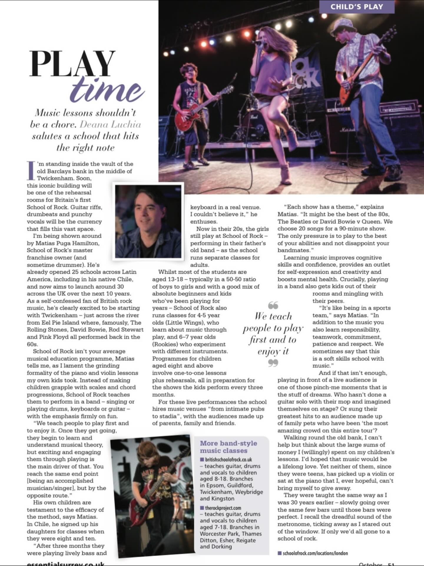 Feature on rock schools for kids. #schoolofrock #rockandroll #rockschools #musiclessons