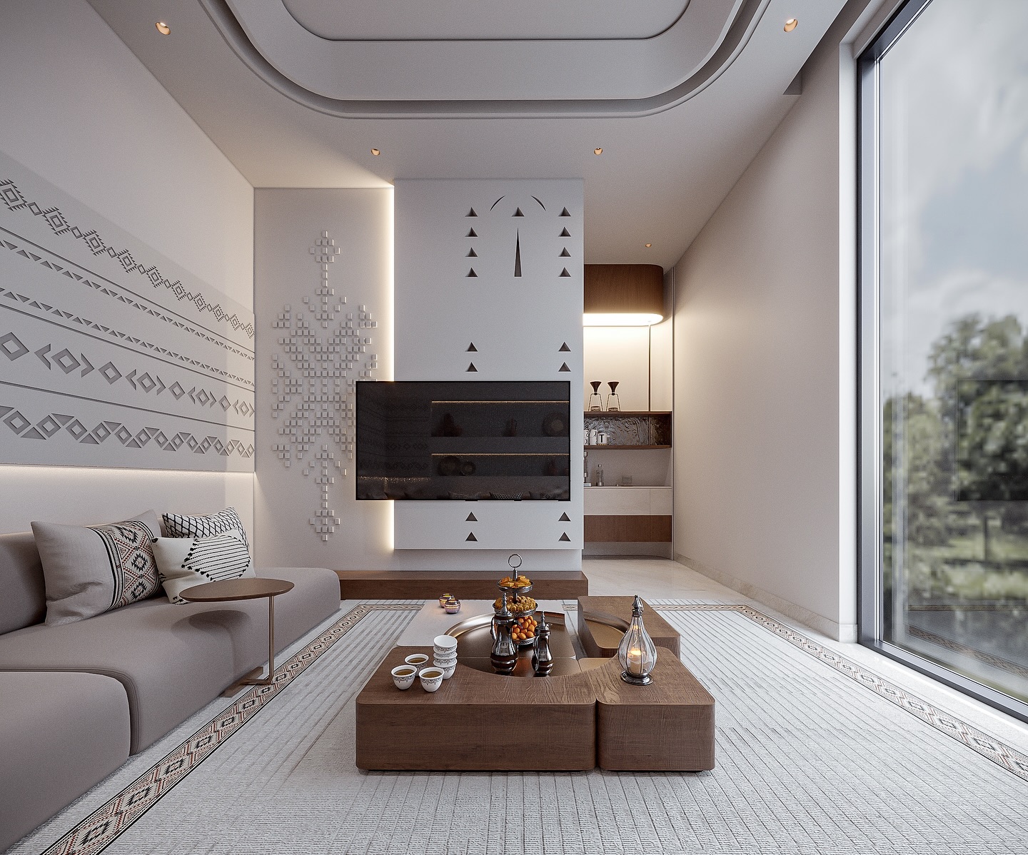 ✨ New Project | Riyadh – An Narjis ✨
A contemporary majlis inspired by the timeless beauty of Saudi heritage.
This space blends modern minimalism with #Salmani inspired patterns, natural materials, and warm hospitality at its heart.
Soft neutral tones, engraved tribal motifs, and custom furnishings create a serene balance between tradition and modern living, a celebration of culture reimagined for today’s Riyadh lifestyle.
Designed and visualized by Maroon Architects
#MaroonArchitects #RiyadhArchitecture #SaudiDesign #ModernMajlis #AnNarjis #LuxuryInteriors #SaudiHeritage #ContemporaryDesign #MajlisDesign #RiyadhHomes #InteriorArchitecture #DesignInspiration #MinimalLuxury #ArabicInteriors