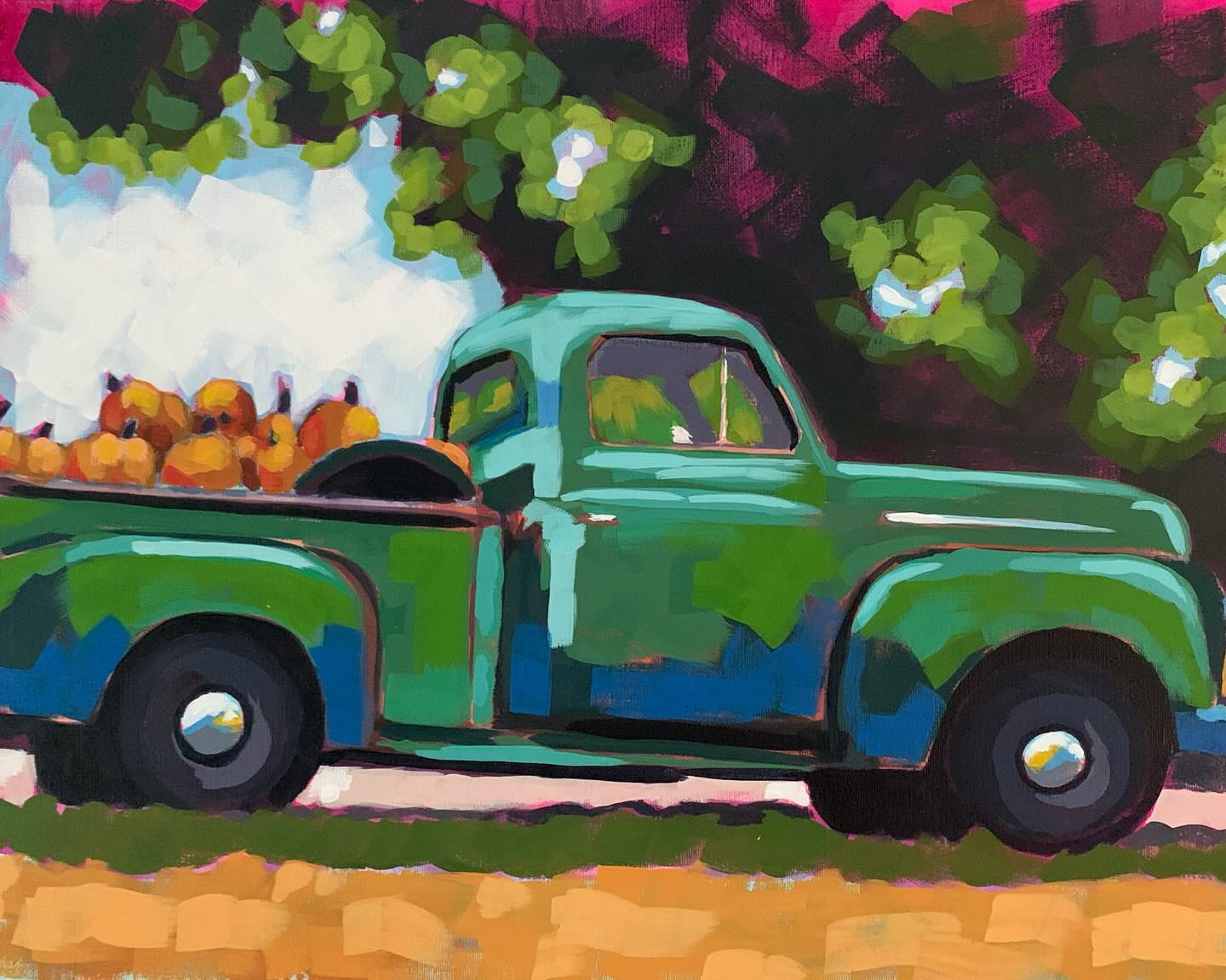 Nothing says fall like a classic green pickup loaded with pumpkins! 🍂🎃
I loved painting this one — the rich green of the truck, the warm oranges of the pumpkins, and all those little autumn details that make the season feel so inviting.
Inspired by @ali_kay_studio
Available artwork from Art on Mill Street
@citybrampton @baobrampton
#artonmillstreet #acrylicpainting #canadianartist #pumpkinart #vintagetruck #bramptonartist #ontarioartist #fallart #paintingjoy #creativecanada #smallbatchartist #cozyart #seasonalinspiration #autumnpalette #artloversofinstagram #warmtones #countrycharm