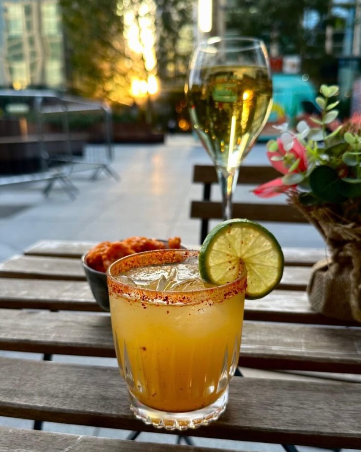 Mango Picante Margarita, by @wearethinkdrinks, now available at @bloomsyard. You should go, it’s utterly delicious 🥭🌶️🌵