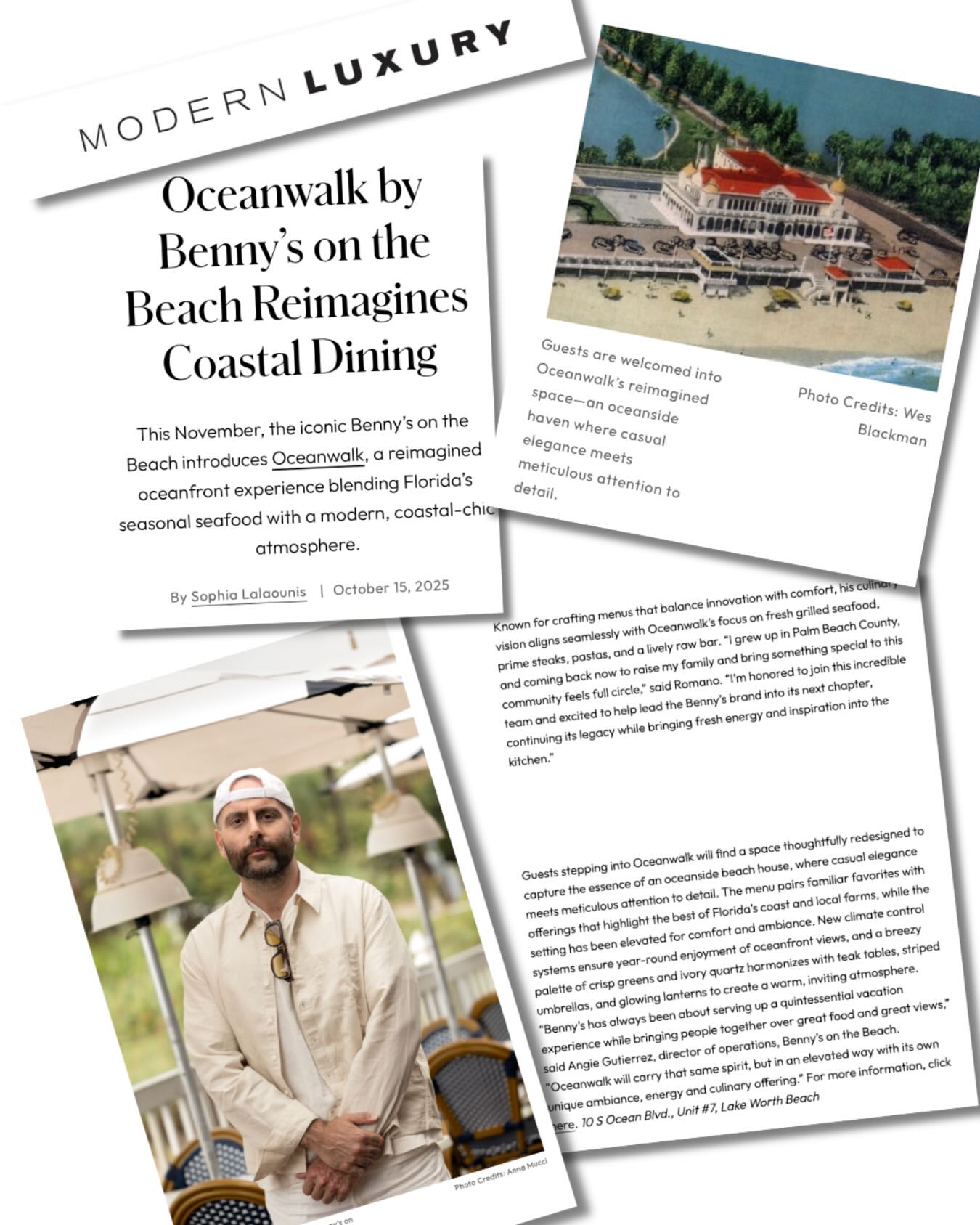 The timeless, coastal appeal of a walk along the shore is coming soon, in dining form, to Lake Worth Beach with @oceanwalkbybennys . From the team behind @bennysonthebeach , Oceanwalk will open this Fall with critically-acclaimed Chef Angelo Romano at the helm, honoring Florida's seasonal seafood and produce with an inviting-yet-elevated menu that reminds guests what coastal living is all about.
Thanks so much to @mlpalmbeach for the lovely reveal and @danielleevazquez for your support in getting this story out...
.
.
.
.
.
#florida #palmbeacheats #soflalife #soflafoods #soflafoodie #southflorida #floridadining #flafoodie #palmbeachfl #waterfrontdining @palmbeachesfl @visitflorida