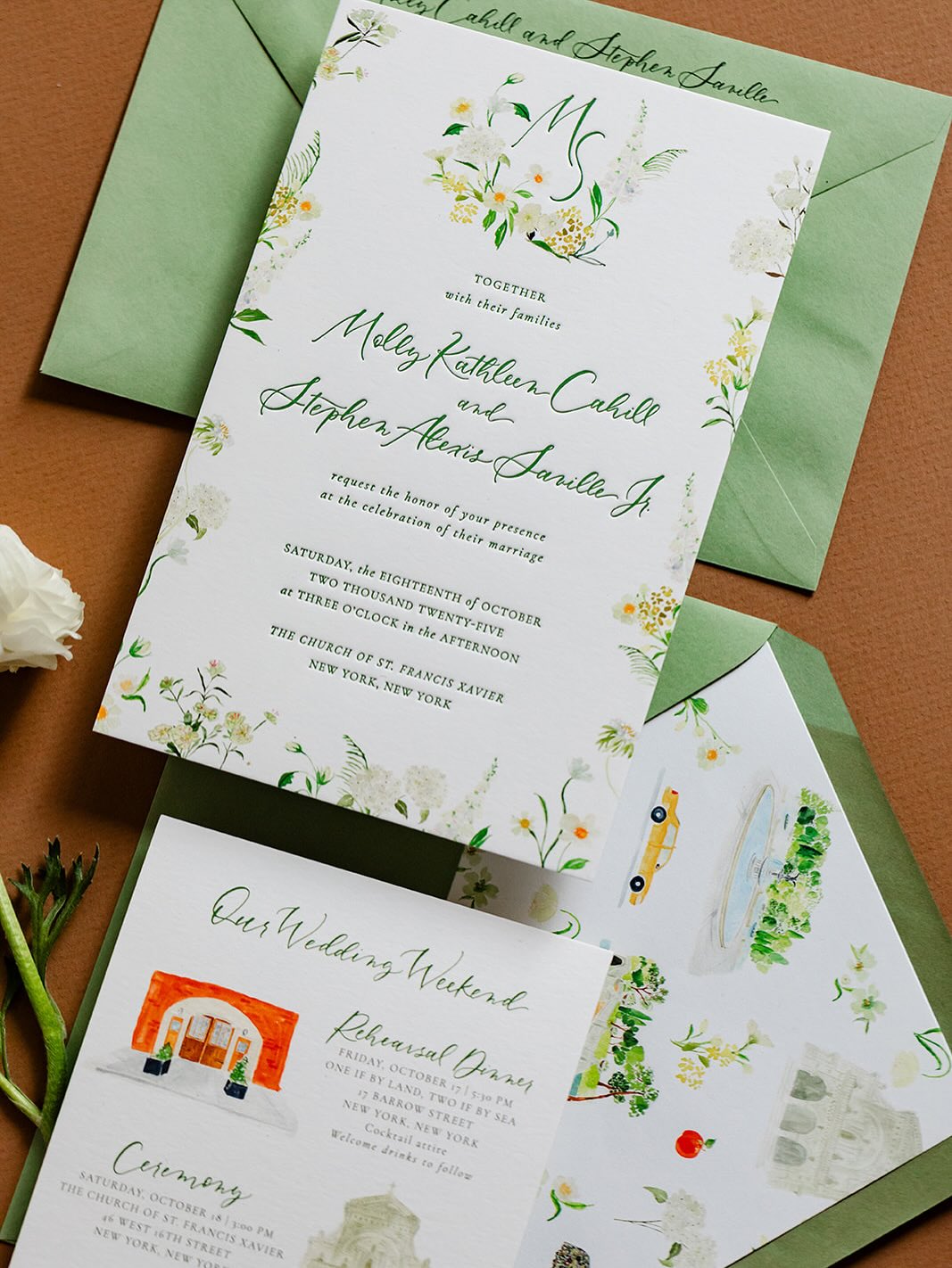 Congratulations Molly + Stephen! Such an iconic venue for the sweetest couple…NYC and The New York Historical museum @nyhistory were the backdrop and inspiration for this invitation suite featuring a gorgeous Tiffany lamp which is part of the Tiffany Room exhibition there as well as The Church of St. Francis Xavier, One if by Land, Two if by Sea, a few Central Park locations and other iconic NYC specials like the yellow cabs, the apple and my very favorite, a pigeon with a pretzel! Can you spot that? 🐧🥨 Thank you for trusting me and thanks to @angweddingsny for always being incredible at all you do!
.
.
.
Photography: @visualsbytanya
#custominvitations #weddinginvitationsuite #weddinginvitation #weddinginvite #weddinginspiration #nywedding #nycwedding #nycbride #thenewyorkhistoricalsociety #nyc #luxuryweddings #watercolorinvitation #watercolorwedding #weddingillustration #weddingillustrator #weddingcalligraphy