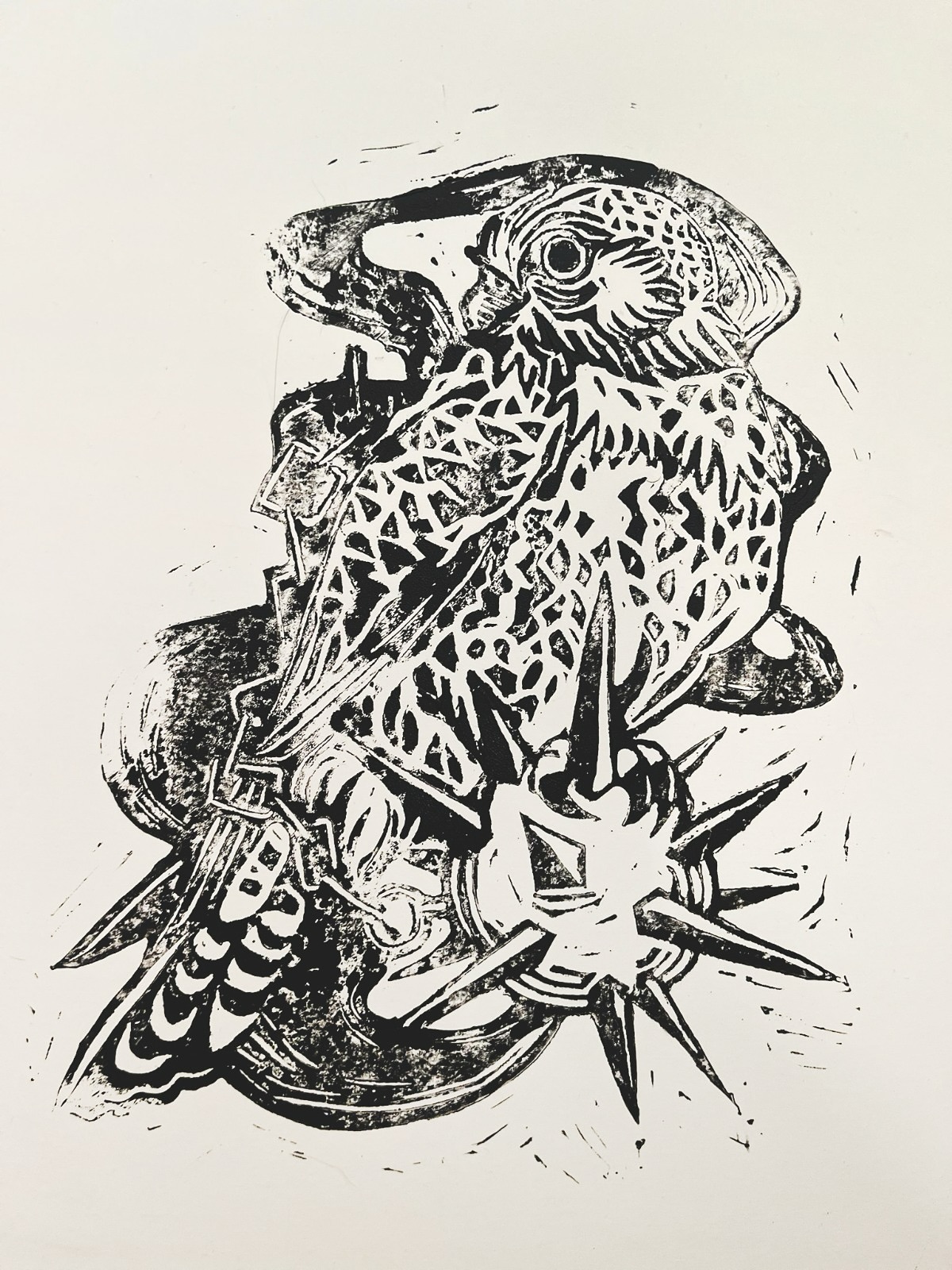 Le fantôme d’une Crécerelle 🗡️
Après midi tirages ! (Linogravure)
Et comme souvent, ce sont les loupés qui ont le plus de charme 🪶
Pour les fans d’ornithologie, de mythologie (et d’elden ring)
#linocut #bird #medievalart #artist #artwork #artoftheday