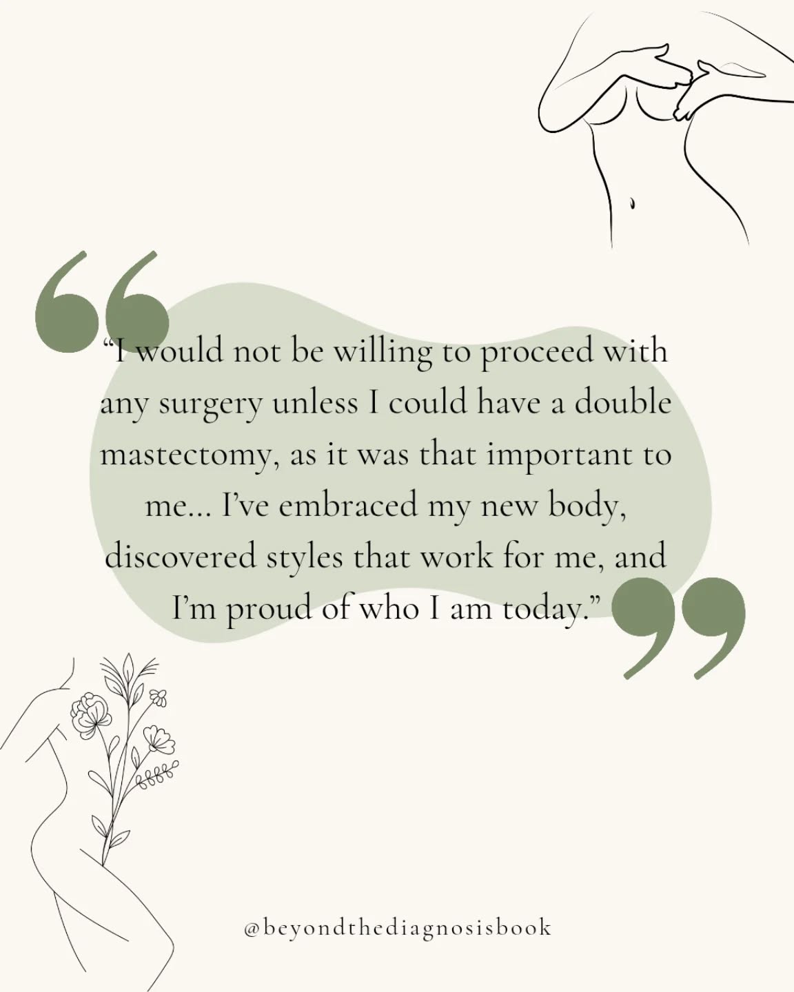 🌸 Amelia (Diagnosed 2022, age 31)
Amelia was just 31 when she was diagnosed with breast cancer and discovered she carried the BRCA1 gene. Determined to take control of her future, she made the difficult decision to have a double mastectomy — a choice that helped her reclaim her confidence and peace of mind.
“I would not be willing to proceed with any surgery unless I could have a double mastectomy, as it was that important to me… I’ve embraced my new body, discovered styles that work for me, and I’m proud of who I am today.”
Her story in Beyond the Diagnosis is one of empowerment, self-advocacy, and self-love.
Read Amelia’s inspiring journey — and many others — in Beyond the Diagnosis: real women, real voices, real hope.
#lifeaftercancer #breastcancercommunity #breastcancerawareness #breastcancersupport #positivebreastcancerstories #secondarybreastcancer #primarybreastcancer #breastcancer #breastcancerunder40 #breastcancerunder30 #breastcancerthriver #positivity
