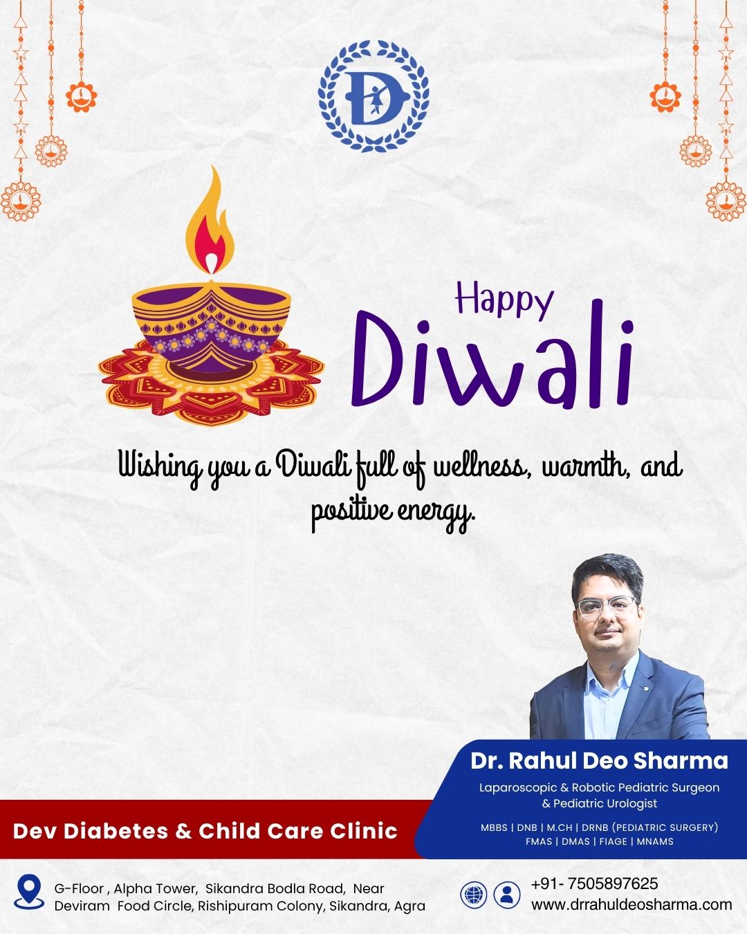 Let this Diwali light up lives with good health, happiness, and hope. ✨
#HappyDiwali #Diwali2025 #FestivalOfLights #HealthAndHappiness #HealthyLiving #WellnessFirst #StayHealthy #PeaceAndProsperity #ClinicCare #HealthcareCommunity #PositiveVibes #LightOfHope #wellnessandcare