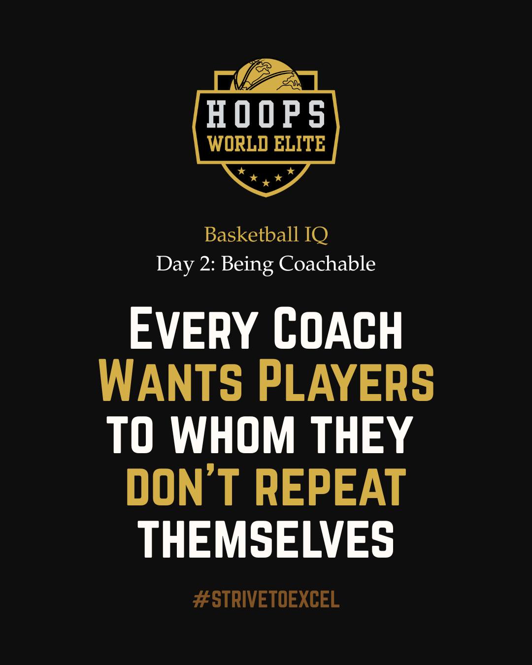 🏀 Day 2: Being Coachable
30 Days of Basketball IQ • Hoops World Elite x Hoppy the Hooper 🦶
Good players listen.
Great players change after they listen.
Being coachable isn’t about nodding along.
It’s about applying what you heard — fast.
When a coach gives you feedback,
they’re giving you the keys to level up.
You can’t improve what you defend.
So drop the ego, take the note, and get better.
🔥 STRIVE Focus: TRUST
Trust your coach enough to be corrected.
Trust yourself enough to grow.
Trust the process enough to keep showing up.
🧠 Affirmation:
“I learn fast, adjust faster, and grow every day.”
🦶 Hoppy says:
“Real hoopers don’t take coaching personal: they take it serious. Even a Sasquatch can learn new footwork.”
💪 Follow @HoopsWorldElite for 30 Days of Basketball IQ and keep building your game from the inside out.
#HoopsWorldElite #HoppyTheHooper #STRIVE #Trust #BasketballMindset #YouthBasketball #BasketballIQ #NextPlay #Coachable