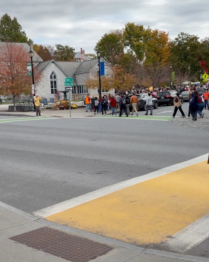 So proud of Middlebury old people, young people, babies, dogs. Seems like most of the town is on the green really incredible.
