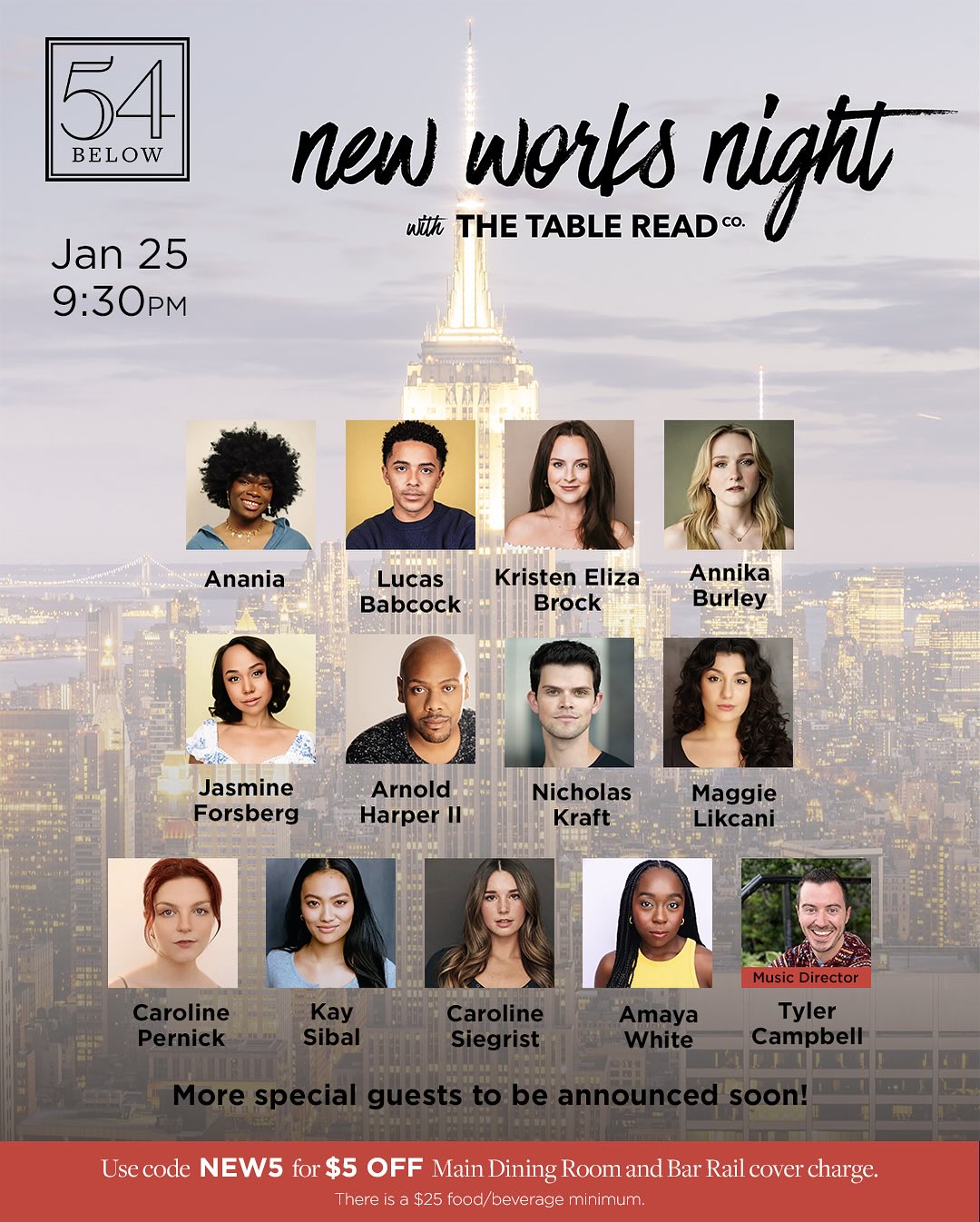 ✨Announcing New Works Night at @54below ✨
•
Six new teams. One incredible cast. Endless creativity… New Works Night with The Table Read Co. celebrates the heart of what we do — connection, collaboration, and creation.
Tickets available at the link in our bio! More exciting guests to be announced soon... 🤍
#thetablereadco #newworksnight #54below #actors #composers #lyricists #nyc