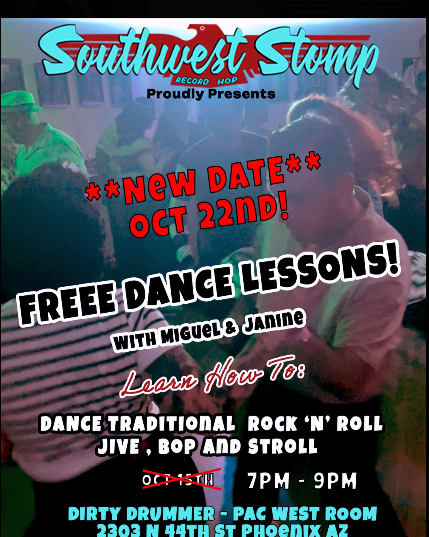 JUST ONE WEEK AWAY FROM OUR FIRST HALLOWEEN HOP! DONT forget to brush up on your dancing skills this Wednesday night. It’s free it’s fun and you’ll impress you’re number 1! DONT forget the costume contest has some nice prizes for 1st 2nd or 3rd place! Come learn to jive bop and stroll be the coolest of who you know!