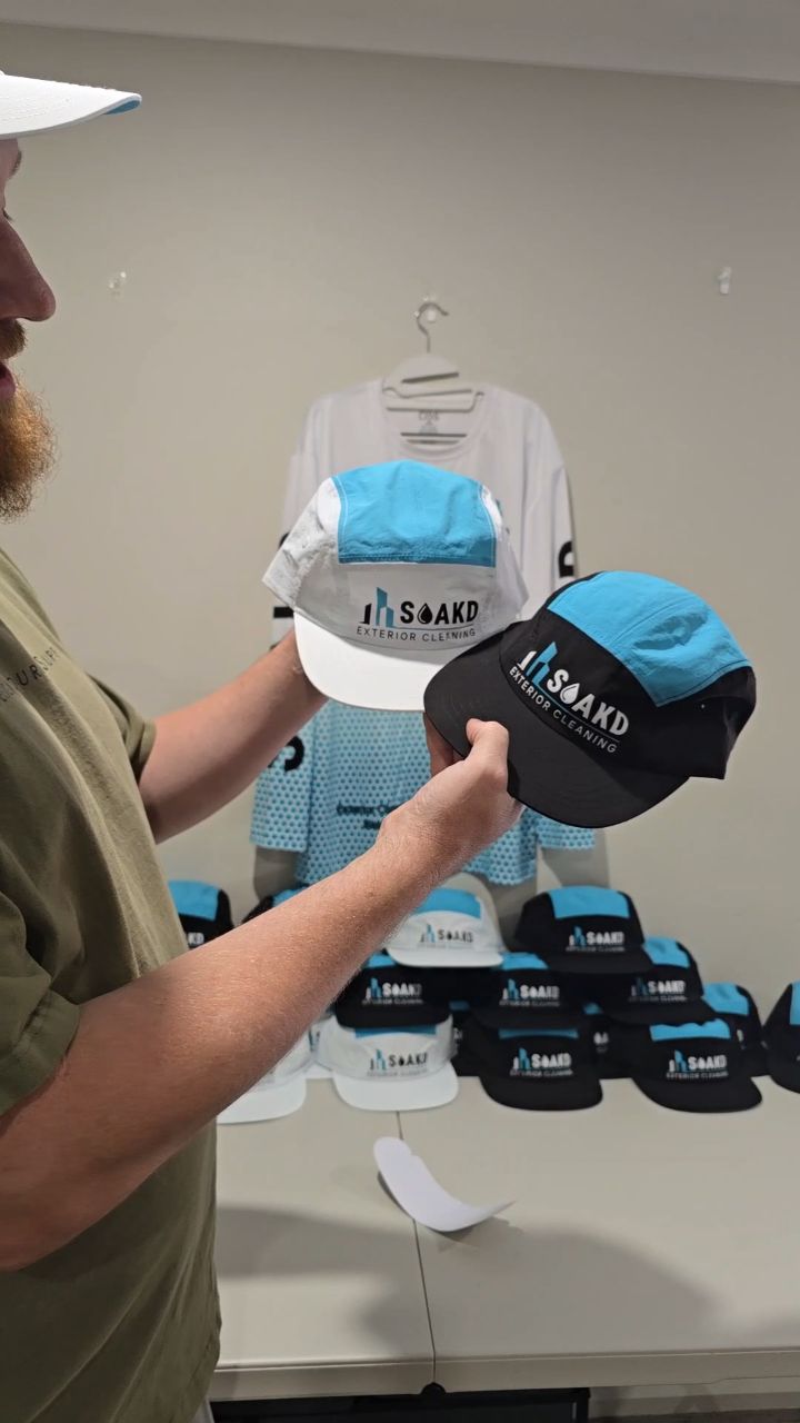 🧢 New Drop for SOAKD Exterior Cleaning 🧢
These 5 Panel Hats are built for the job, 100% nylon, water resistant, and made to handle whatever the day throws at you.
Sleek. Durable. Ready to get SOAKD.
💧 Available now for the crew.
#SOAKD #ExteriorCleaning #CustomMerch #WorkwearThatWorks #DSSOutfitters #DesignSourceSupply #5PanelHat #WaterResistant #CleaningCrewStyle