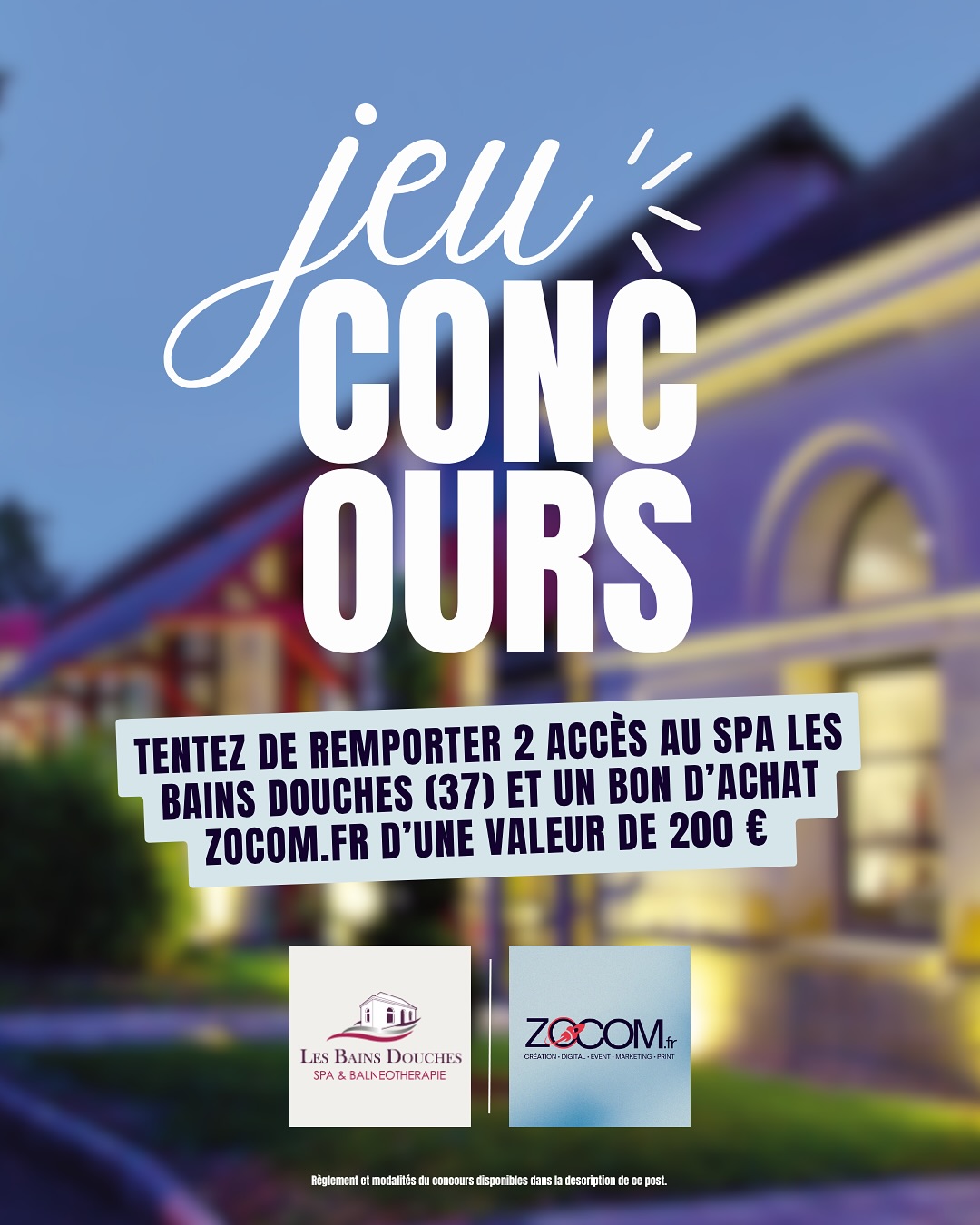 L’agence @zocom.fr et le @spa_les_bains_douches à Loches s’associent pour vous offrir un moment unique de bien-être et de convivialité 🎉
👉 À gagner :
🎁 2 accès au Spa Les Bains Douches pour 2 personnes
(valable pour une demi-journée de détente avec hammam, sauna, jacuzzi et bassin sensoriel)
+
🎁 1 bon d’une valeur de 200 € à utiliser sur le site zocom.fr (https://www.zocom.fr/) pour la location de matériel événementiel
(photobooth, structure gonflable, machine à pop-corn, packs son & lumière, etc.)
De quoi se relaxer… et faire la fête ! 🧖♀️🎈
💫 Pour participer :
1️⃣ Suivez @spa_les_bains_douches et @zocom.fr
2️⃣ Identifiez 3 amis dans les commentaires 💬
3️⃣ Partagez ce post en story en taguant @spa_les_bains_douches et @zocom.fr pour doubler vos chances 🍀
#jeuconcoursinstagram #concoursinstagram #spa #lesbainsdouches #zocom #agencedecommunication #tours #blois #orléans #loirevalley #noël #cadeau