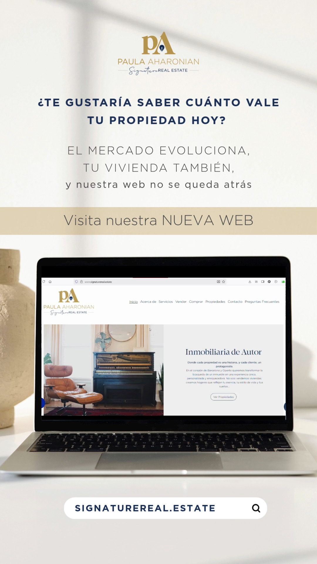 🔄 El mercado evoluciona,🏠tu vivienda también. 🌐Y nuestra web no se queda atrás: visita nuestra NUEVA WEB👉@signaturereal.estate
.
📍 ¿Te gustaría saber cuánto vale tu propiedad hoy?
.
📊 Te ofrezco una valoración personalizada, sin compromiso.
💬 Escríbeme un DM o rellena el formulario de valoración directamente en nuestra web.
.
#ValoraciónInmobiliaria #VenderCasa
#ViviendaEnVenta #AgenteInmobiliario #PropiedadesEnVenta
#GuíaDelVendedor #AsesoramientoInmobiliario #BarcelonaInmobiliaria #ViviendaBarcelona
#VenderEnBarcelona #PropiedadesBarcelona #InmobiliariaCataluña #SignatureRealEstate #PaulaAharonian
#TuCasaTuHistoria #InmobiliariaDeAutor #barcelonarealestate