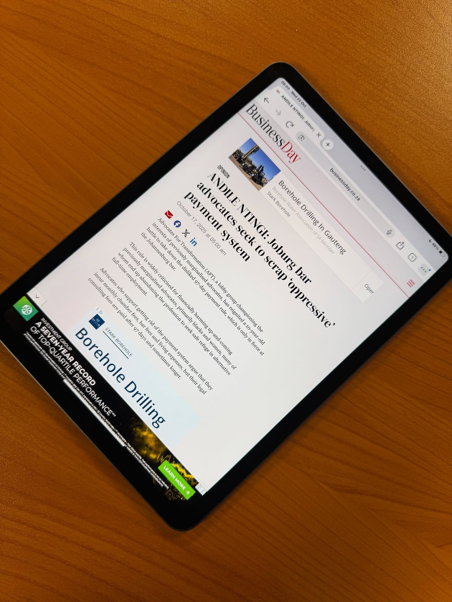 Advocates For Transformation (AFT), a lobby group championing the interests of previously marginalised advocates, has reignited a 10-year-old battle to take down the ‘oppressive’ 97-day payment rule, which is only in force at the Johannesburg bar.
This rule is widely criticised for financially harming up-and-coming previously marginalised advocates, primarily blacks and women, many of whom end up abandoning the profession to seek safe refuge in alternative full-time employment.
Advocates who support getting rid of the payment system argue that they incur monthly chamber fees, bar fees and living expenses, but their legal consulting fees are paid after 97 days and sometimes longer.
The JSA will hold an AGM on October 23, where a resolution tabled by AFT Johannesburg to end the 97-day rule will be put to a vote by the members of the JSA. AFT Johannesburg is chaired by well-known legal eagle advocate Tembeka Ngcukaitobi SC.
Other bars are operating on shorter payment periods than the Johannesburg bar. The Pretoria bar already operates on a 30-day payment period, indicating that nothing prevents the Johannesburg bar from going the same route. The Cape bar operates on a 60-day payment rule.
Furthermore, previously disadvantaged advocates worry that advocates who have amassed enough wealth at the bar will resist change. These are advocates who would have consented to the rule many years ago or those who enjoy regular briefs from attorneys to insulate them from the disastrous consequences of the rule.
‘Gatekeeping’
AFT suggests that a form of “gatekeeping” is at play, hence the retention of a rule that evidently operates to the impoverishment of the JSA’s members.
Read the full article by Andile Ntingi at https://www.businesslive.co.za/bd/opinion/2025-10-17-andile-ntingi-joburg-bar-advocates-seek-to-scrap-oppressive-payment-system/
The full link is also on our bio.