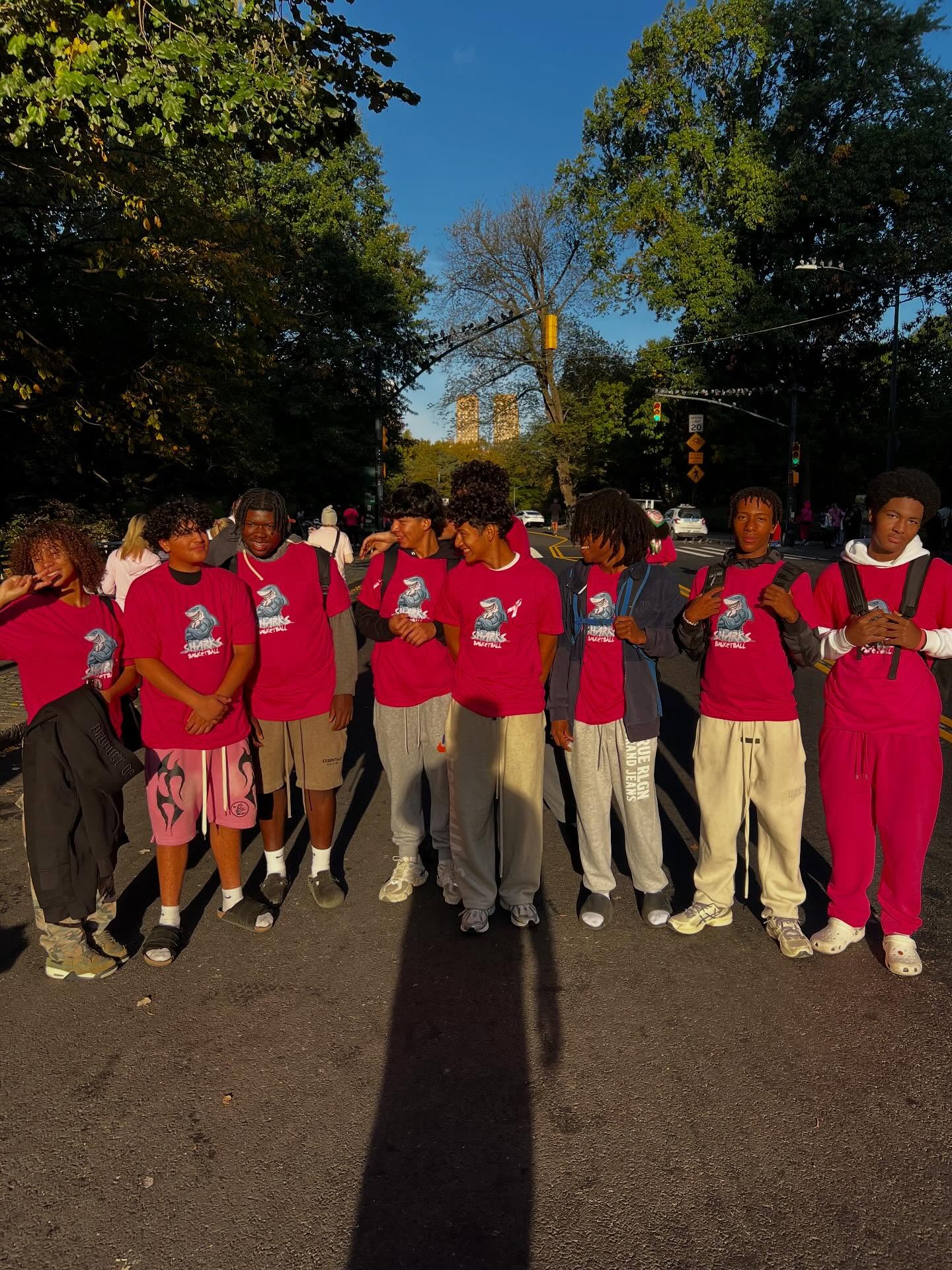 The @harbor_basketballnyc team at the Breast Cancer Awareness walk. We wear pink, we stand strong, and we support the fighters, survivors, and those we’ve lost. 💕
