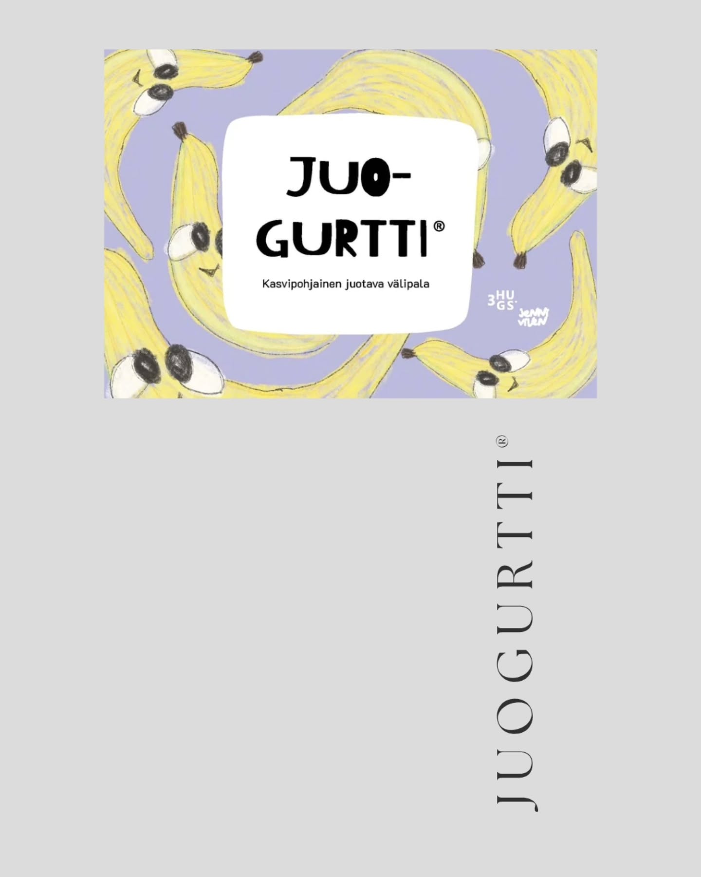 Saammeko esitellä, maailman ihanin " JUOGURTTI® " 💛 Juotava, kasvipohjainen välipala kauppojen välipalahyllyyn.
Laura Salo (3hugs Oy) ja Jenni Vilén @kuvittaja_vilen yhteistyössä kehittämä juotava välipala, jonka tuotenimi antaa optionsa tuotekehitykseen ja siihen, mihin suuntaan brändiä sopivan yhteistyökumppanin kanssa halutaan lähteä viemään. Jennin kynästä syntynyt brändin visuaalinen ilme on omaa luokkaansa - se erottuu, herättää mielenkiintoa ja saa veden kielelle!
🥭 "Keskustelevat hedelmät" -konseptilla halusimme luoda brändille oman äänen, joka puhuttelee myös perheen pienimpiä. Olisikohan brändistä kenties mahdollisuus rakentaa tuote lapsille "JUOGURTTI®-pussien" muodossa mukana kulkevaksi, terveelliseksi välipalaksi? Vaiko tuote, joka vastaa kasvipohjaisten välipalavaihtoehtojen alati kasvavaan kysyntään? Mitä mieltä on esimerkiksi @valiofi @arlasuomi @fazersuomi tai @foodwest ?
🫐 Tässä lisäksi havainnollistava esimerkki 3hugs Oy (3hugs.fi) brändirunosta®! Brändiruno® on oivallinen ja erottuva keino tuoda brändin ääni, sen tone of voice, jokaisen huulille! Se on rytmisesti ja melodisesti tarttuva, mukaansatempaava mainosviesti, joka tiivistää sen, miksi brändi on olemassa.
🍌 Kerro meille mitä tykkäät konseptista! Olisiko tästä kauppojen, esim. K-ryhmä, S-ryhmä hyllyille? Herättäisikö se ostokiinnostuksesi?
Lisätietoja saa pyytämällä!
www.3hugs.fi
info@3hugs.fi
3hugs Oy
Hymyssä suin,
Laura ja Jenni
🥭🫐🍌🍏 ps. Mikä hedelmä/marja on sun lemppari? Vastaa kyselyyn alla! 🥭🫐🍌🍏
.
.
3HUGS.FI ~ ME LUOMME 𝑇𝐴𝑅𝐼𝑁𝑂𝐼𝑇𝐴, jotka puhuttavat ℎ𝑢𝑜𝑚𝑒𝑛𝑛𝑎.
.
.
#3hugs #3hugsfi #3hugsmarketing #3hugsbranding #brändi #brändiruno #uusituote #konsepti #konseptointi #tuotteistaminen #JUOGURTTI #tuotekehitys #graphicdesign #productdesign #productdevelopment #visualmerchandising #brandvisuals