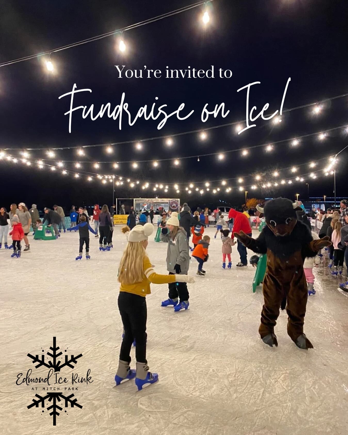 Make this holiday season one to remember! ❄️ The Edmond Ice Rink is now booking fundraising nights for local non-profits, schools, churches, athletic teams, and more. Enjoy a night of skating, laughter, and giving back—all under the twinkle of holiday lights!
⛸️ Open November 7 – February 1
📧 Email info@edmondicerink.com to schedule your fundraiser today!