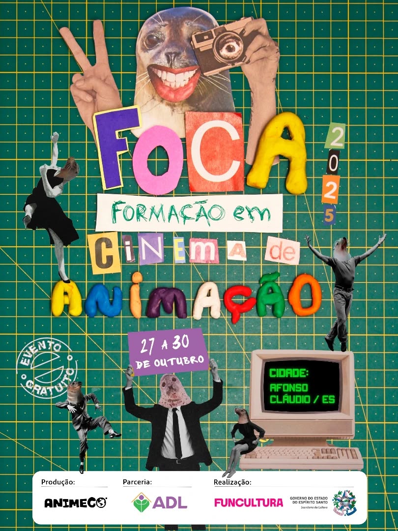 E tem FOCA vindo aí!
Nos dias 27 à 30 de outubro acontecerá na ADL a Formação em Cinema de Animação com o André Araújo e o Bruno Cabús.
Mais informações:
@adluterana
@brucabus
Este projeto foi contemplado no Edital de Difusão Audiovisual do FUNCULTURA d Secretaria do Estado da Cultura do Governo do Estado do Espírito Santo.
@secult.es