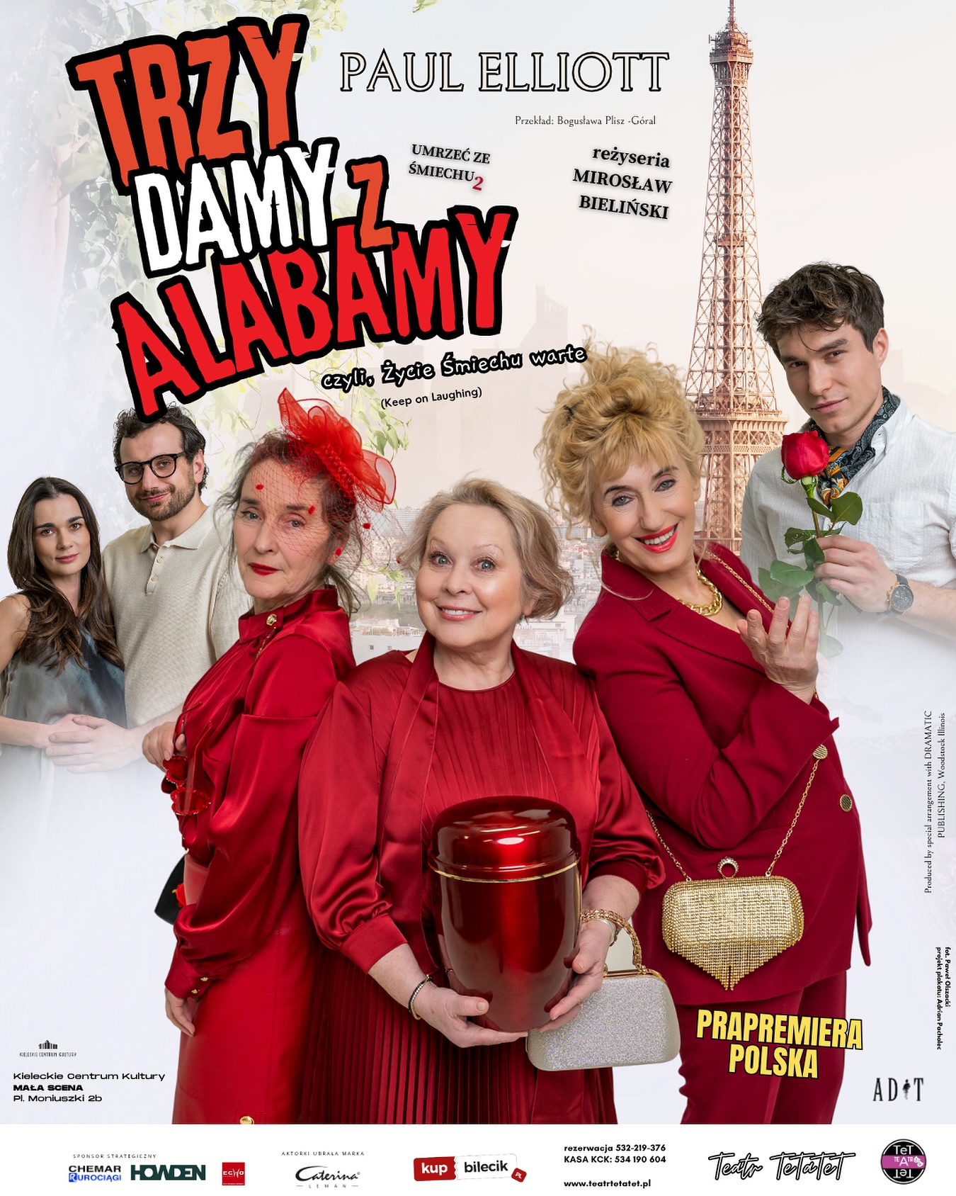 ✨ 𝗧𝗥𝗭𝗬 𝗗𝗔𝗠𝗬 𝗭 𝗔𝗟𝗔𝗕𝗔𝗠𝗬, 𝗰𝘇𝘆𝗹𝗶 𝘇̇𝘆𝗰𝗶𝗲 𝘀́𝗺𝗶𝗲𝗰𝗵𝘂 𝘄𝗮𝗿𝘁𝗲! ✨
Już 𝗻𝗮𝗷𝗯𝗹𝗶𝘇̇𝘀𝘇𝘆 𝘄𝗲𝗲𝗸𝗲𝗻𝗱 ruszamy w teatralną podróż pełną 𝗵𝘂𝗺𝗼𝗿𝘂, 𝗲𝗺𝗼𝗰𝗷𝗶 𝗶 𝗱𝗼𝗯𝗿𝗲𝗴𝗼 𝗻𝗮𝘀𝘁𝗿𝗼𝗷𝘂! 💃🎭
🔥 𝗭𝗮𝗰𝘇𝘆𝗻𝗮𝗺𝘆 𝘄 𝗽𝗶𝗮̨𝘁𝗲𝗸 – 𝟮𝟰.𝟭𝟬.𝟮𝟬𝟮𝟱 𝗼 𝟭𝟵:𝟬𝟬
📍 𝗖𝗲𝗻𝘁𝗿𝘂𝗺 𝗞𝘂𝗹𝘁𝘂𝗿𝘆 𝘄 𝗝𝗲̨𝗱𝗿𝘇𝗲𝗷𝗼𝘄𝗶𝗲 – w ramach 𝗝𝗲̨𝗱𝗿𝘇𝗲𝗷𝗼𝘄𝘀𝗸𝗶𝗲𝗷 𝗦𝗰𝗲𝗻𝘆 𝗧𝗲𝗮𝘁𝗿𝘂 𝗧𝗲𝗧𝗮𝗧𝗲𝗧
🌟 𝗪 𝘀𝗼𝗯𝗼𝘁𝗲̨ – 𝟮𝟱.𝟭𝟬.𝟮𝟬𝟮𝟱 𝗼 𝟭𝟴:𝟬𝟬
📍 𝗖𝗲𝗻𝘁𝗿𝘂𝗺 𝗞𝘂𝗹𝘁𝘂𝗿𝘆 𝘄 𝗞𝗼𝗻́𝘀𝗸𝗶𝗰𝗵 – 𝗻𝗮𝘀𝘇 𝗽𝗶𝗲𝗿𝘄𝘀𝘇𝘆 𝗿𝗮𝘇 𝘄 𝘁𝘆𝗺 𝗺𝗶𝗲𝘀́𝗰𝗶𝗲! 🎉 Już nie możemy się doczekać spotkania z nową publicznością!
💖 𝗔 𝘄 𝗻𝗶𝗲𝗱𝘇𝗶𝗲𝗹𝗲̨ – 𝟮𝟲.𝟭𝟬.𝟮𝟬𝟮𝟱 𝗼 𝟭𝟲:𝟬𝟬
📍 𝗞𝗶𝗲𝗹𝗰𝗲, 𝗞𝗶𝗲𝗹𝗲𝗰𝗸𝗶𝗲 𝗖𝗲𝗻𝘁𝗿𝘂𝗺 𝗞𝘂𝗹𝘁𝘂𝗿𝘆 – 𝘄𝗿𝗮𝗰𝗮𝗺𝘆 𝗱𝗼 𝗱𝗼𝗺𝘂 ❤️
To będzie 𝘄𝗲𝗲𝗸𝗲𝗻𝗱 𝗽𝗲ł𝗲𝗻 𝘀́𝗺𝗶𝗲𝗰𝗵𝘂, 𝘄𝘇𝗿𝘂𝘀𝘇𝗲𝗻́ 𝗶 𝗰𝘂𝗱𝗼𝘄𝗻𝗲𝗷 𝗲𝗻𝗲𝗿𝗴𝗶𝗶!
𝗧𝗿𝘇𝘆 𝗱𝗮𝗺𝘆, 𝘁𝗿𝘇𝘆 𝗺𝗶𝗮𝘀𝘁𝗮, 𝘁𝗿𝘇𝘆 𝗿𝗮𝘇𝘆 𝘄𝗶𝗲̨𝗰𝗲𝗷 𝗲𝗺𝗼𝗰𝗷𝗶! 💫
🎟️ 𝗕𝗮̨𝗱𝘇́𝗰𝗶𝗲 𝘇 𝗻𝗮𝗺𝗶, 𝘀́𝗺𝗶𝗲𝗷𝗰𝗶𝗲 𝘀𝗶𝗲̨, 𝗯𝗮𝘄𝗰𝗶𝗲 𝗿𝗮𝘇𝗲𝗺 𝘇 𝗧𝗲𝗮𝘁𝗿𝗲𝗺 𝗧𝗲𝗧𝗮𝗧𝗲𝗧!
Nie możemy się doczekać – 𝗯𝗲̨𝗱𝘇𝗶𝗲 𝘄𝘀𝗽𝗮𝗻𝗶𝗮𝗹𝗲, 𝗰𝘂𝗱𝗼𝘄𝗻𝗶𝗲 𝗶 𝗽𝗼 𝗽𝗿𝗼𝘀𝘁𝘂… 𝘇̇𝘆𝗰𝗶𝗲 𝘀́𝗺𝗶𝗲𝗰𝗵𝘂 𝘄𝗮𝗿𝘁𝗲! 😍👏
#TeatrTeTaTeT #TrzyDamyZAlabamy #Komedia #TeatrKielce #KCK #Jędrzejów #Końskie #TeatrRozrywki #ŚmiechToZdrowie #ŻycieŚmiechuWarte