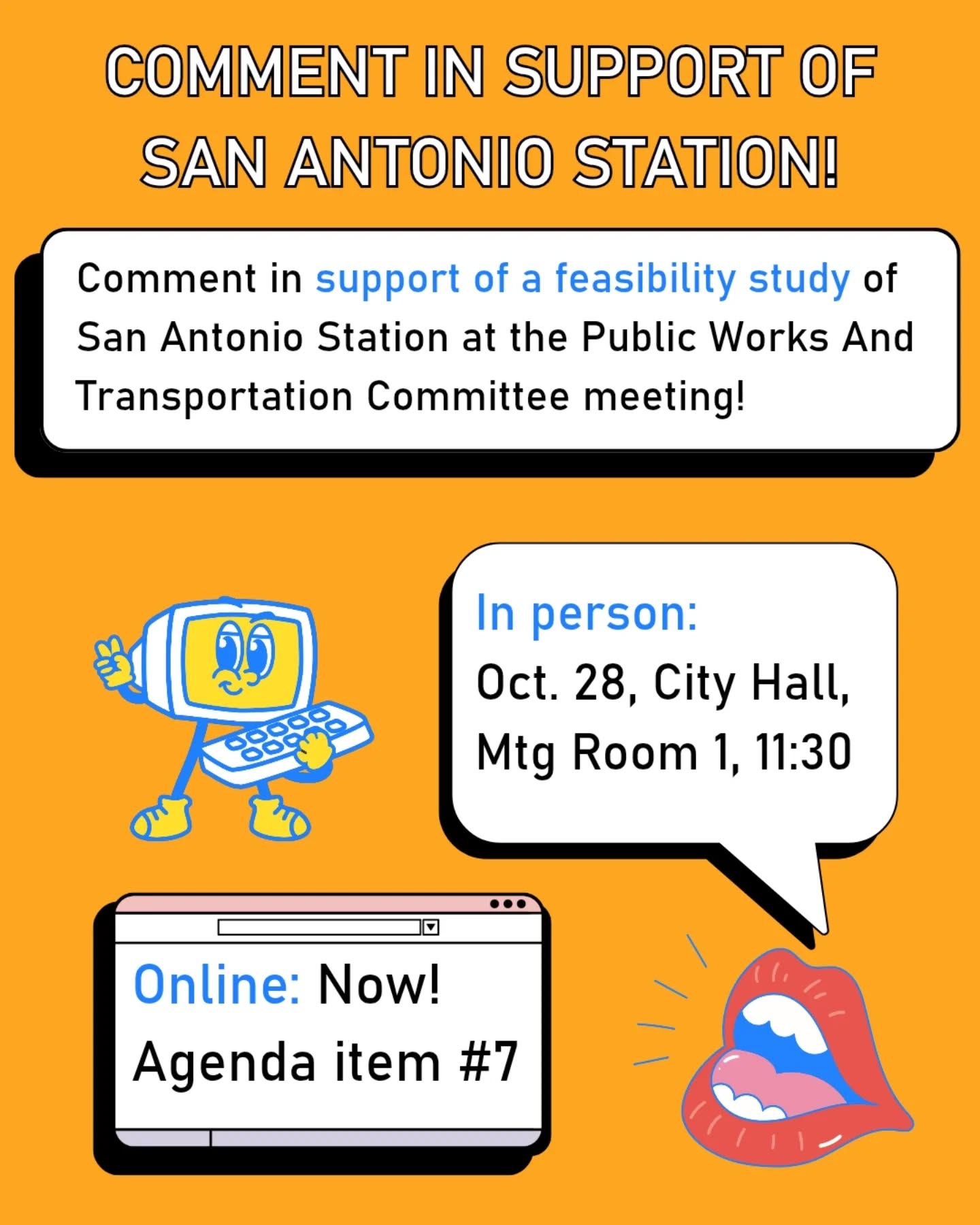 Help pass a city resolution to support a feasibility study for San Antonio Station! You can leave a comment online NOW (línk ín bīō) in the Public Works and Transportation Committee meeting October 28. Or join in person/on zoom. Same link! And let us know if you did, or plan to comment. Not sure what to say? Reach out and we'll chat!
🎃🍭🍬 And stop by 11th ave and e. 19th St for our annual Halloween block party!
#connectoakland #sanantoniostation #oaklandhalloween