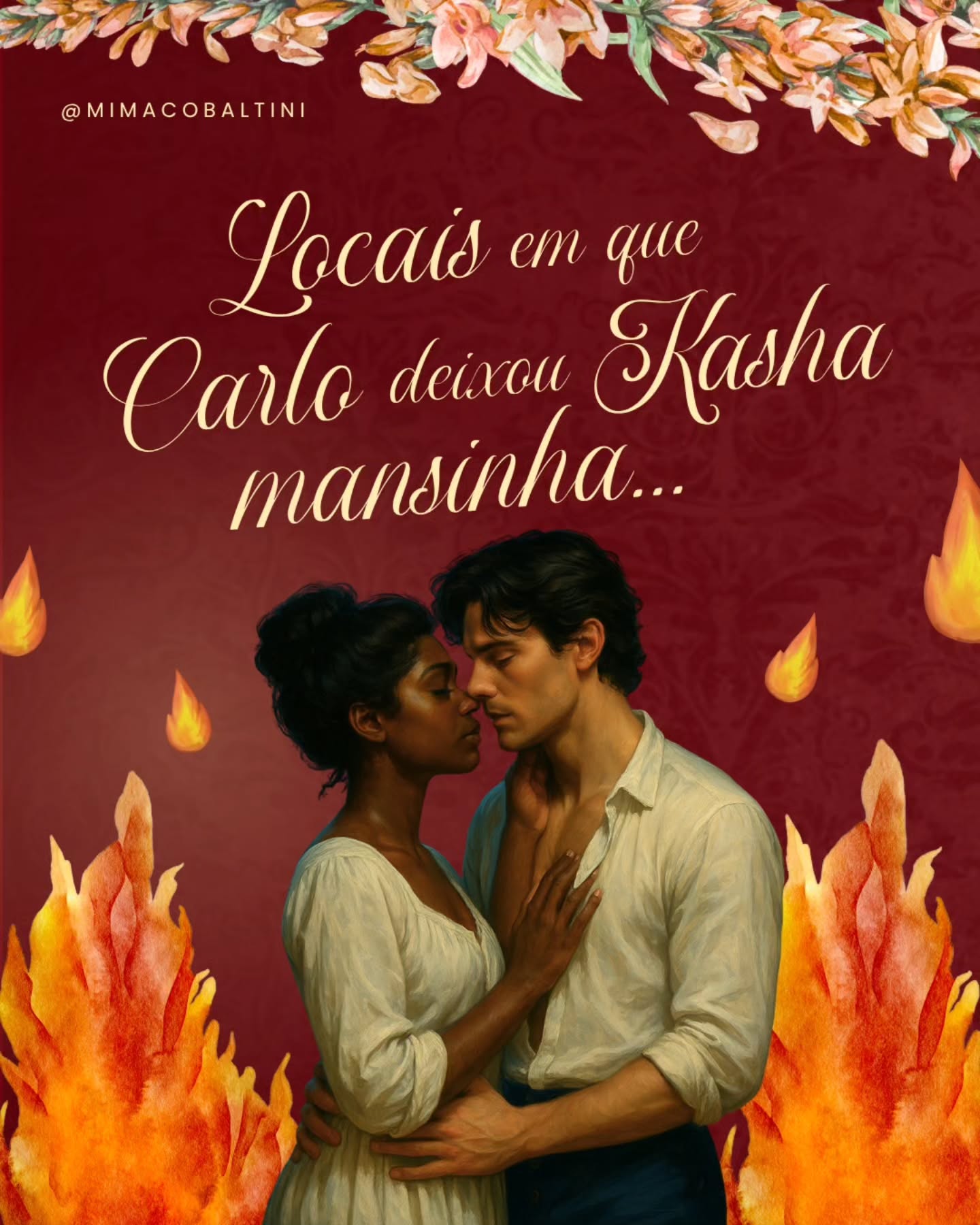 Voltei jogando lenha na fogueira 🔥🤭
Vi um post assim lá no perfil de @jehmalvestuto e resolvi fazer um também (famoso "copia, mas não faz igual" kkk). Obrigada por sua criatividade, minha amiga 🙏🏼😂❤️
Mas agora me contem aí: qual hot de Kasha e Carlo vocês gostaram mais? Pesquisa seríssima! 😏❤️🔥
#romancedeepoca #osmanoj #entreacordosesegredos #mimaverso #mimacobaltini #romancedeépoca #livrosderomance #livrosemaislivros #kindleunlimited